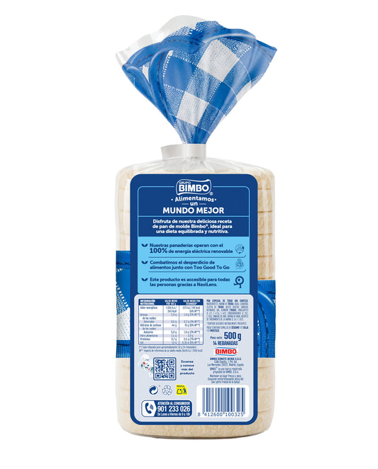 Pan de molde s/corteza Bimbo 500g La Despensa