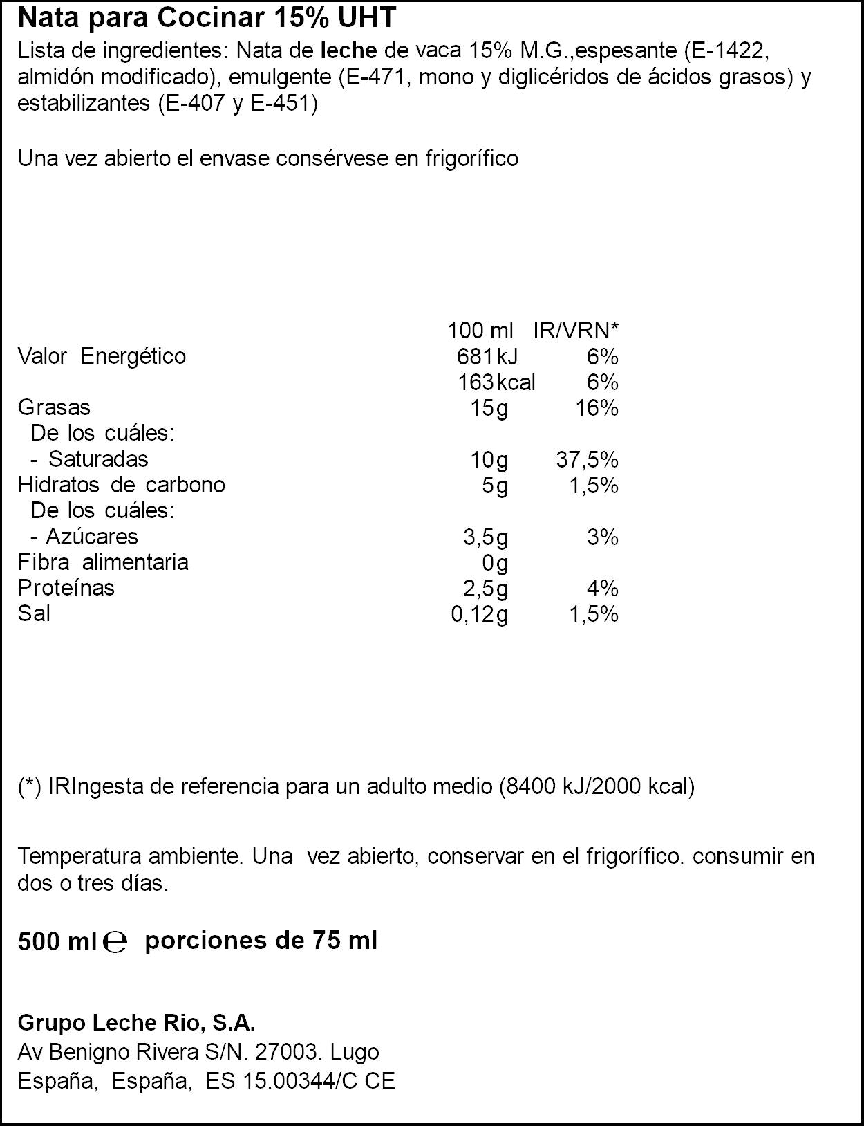 Nata para cocinar leyma 500ml