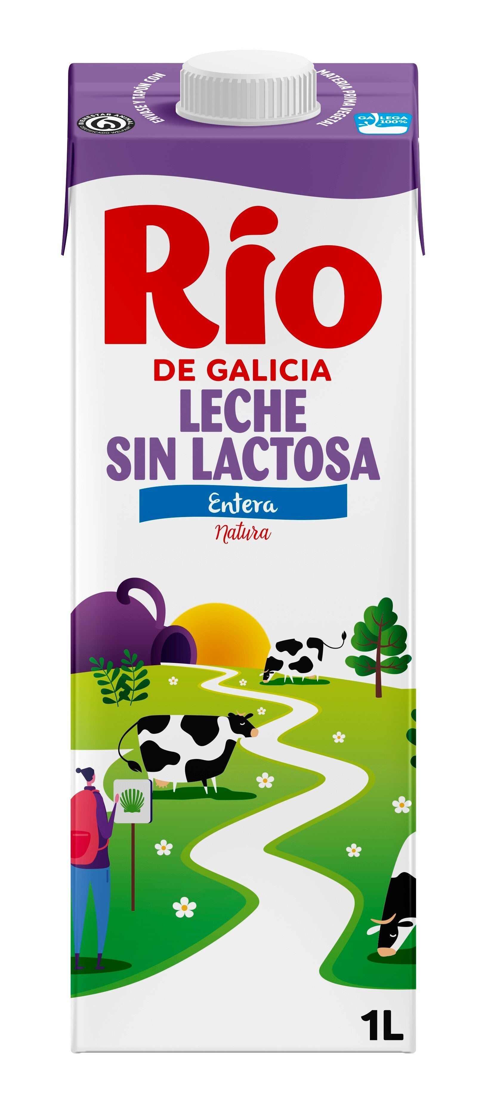 Leche entera s/lactosa Rio 1l