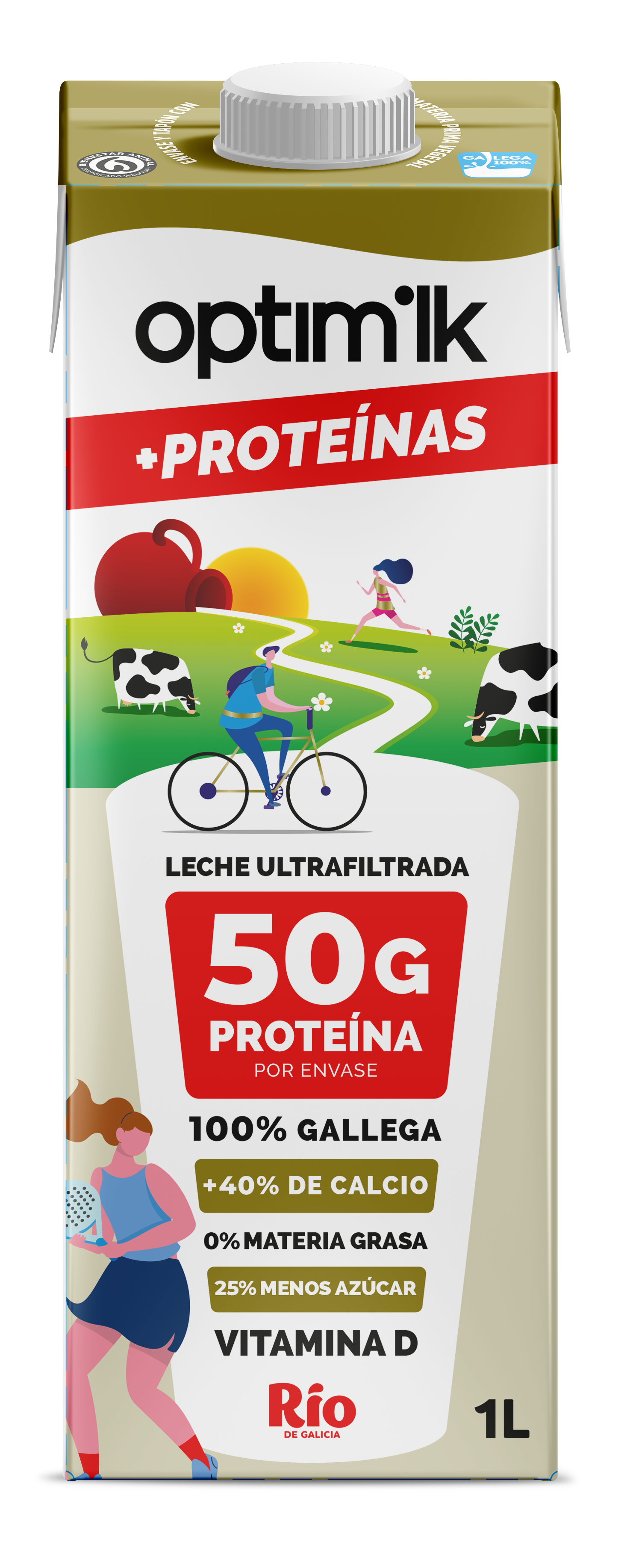 Leche desnatada proteinas Rio 1l