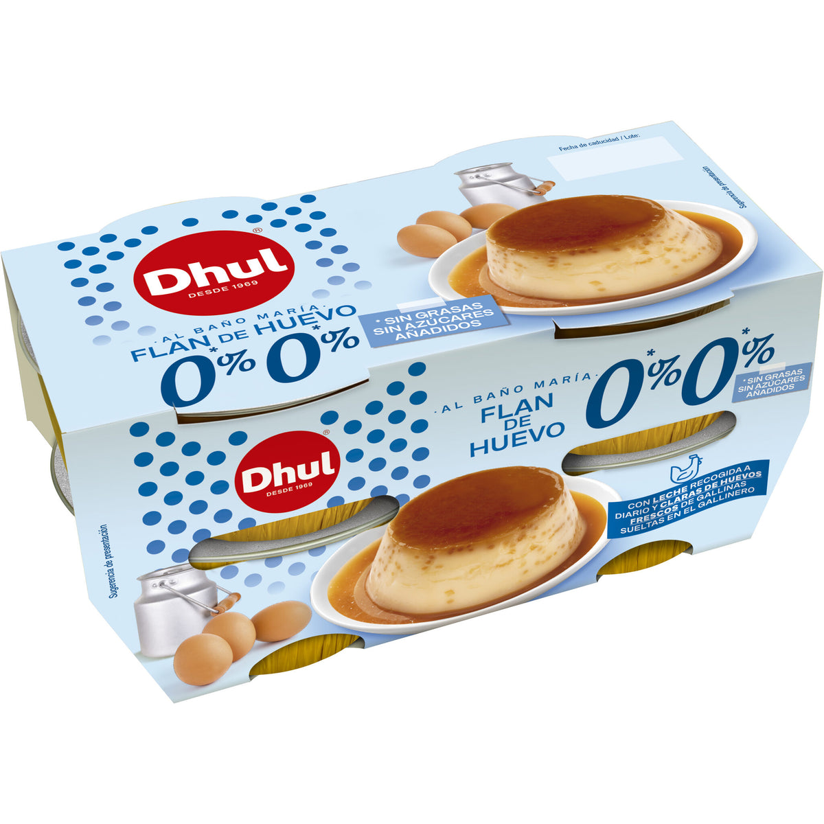 Flan huevo 0%az 0%mg Dhul p4 100g/u