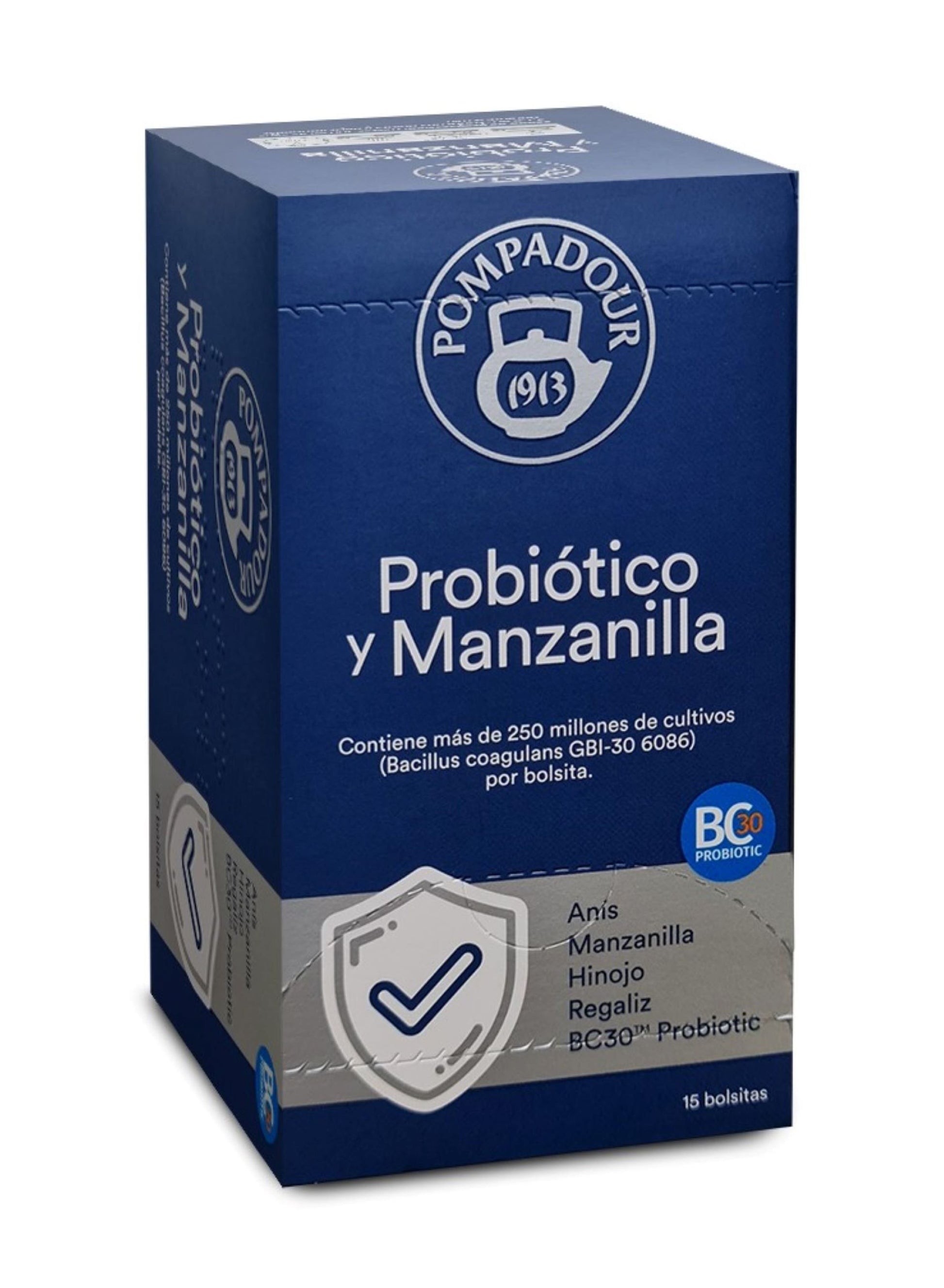 Infusion probioticos y manzanilla Pompadour 15u