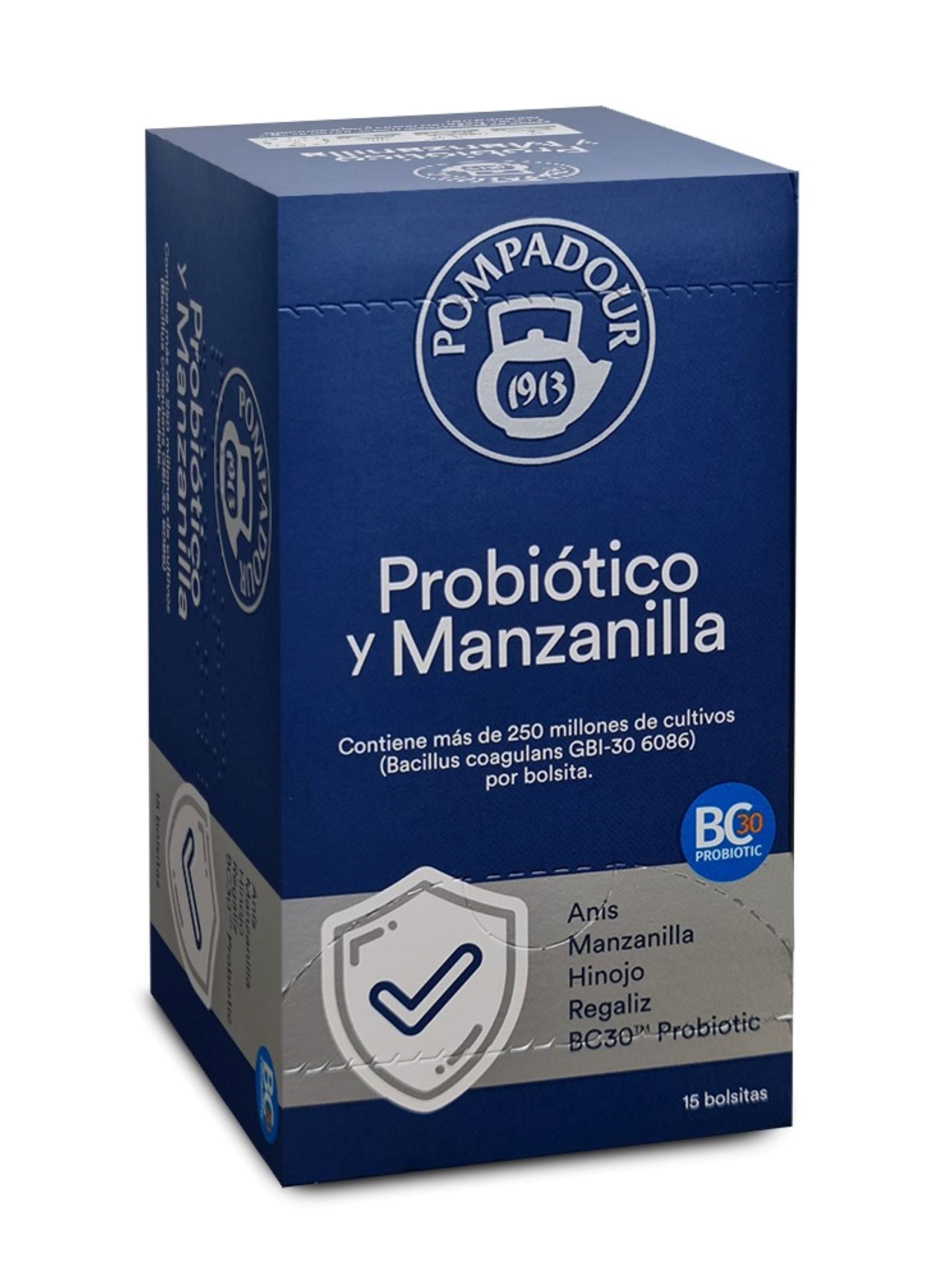 Infusion probioticos y manzanilla Pompadour 15u