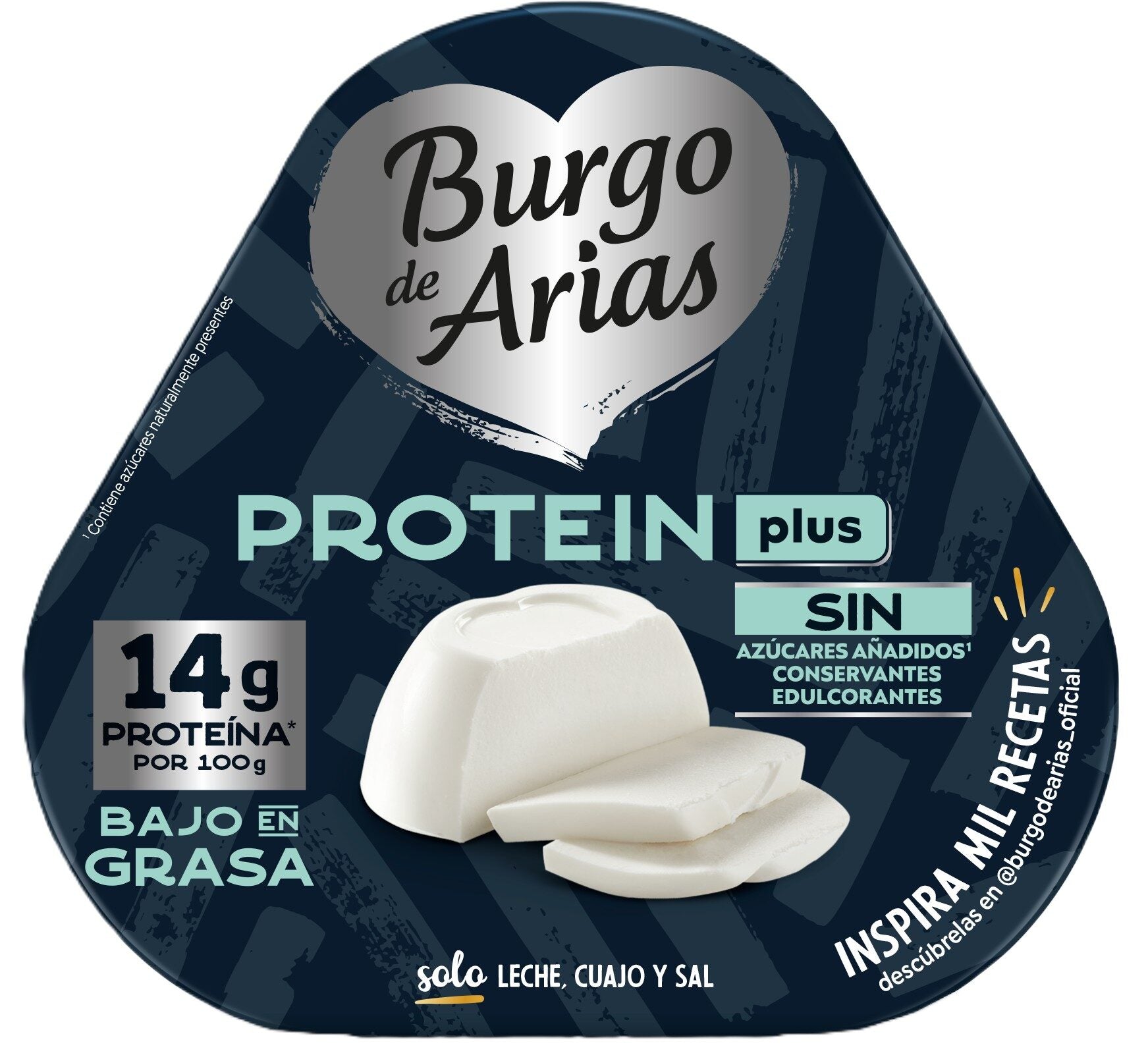 Queso fresco natural protein plus Burgo de arias p3 70g/u