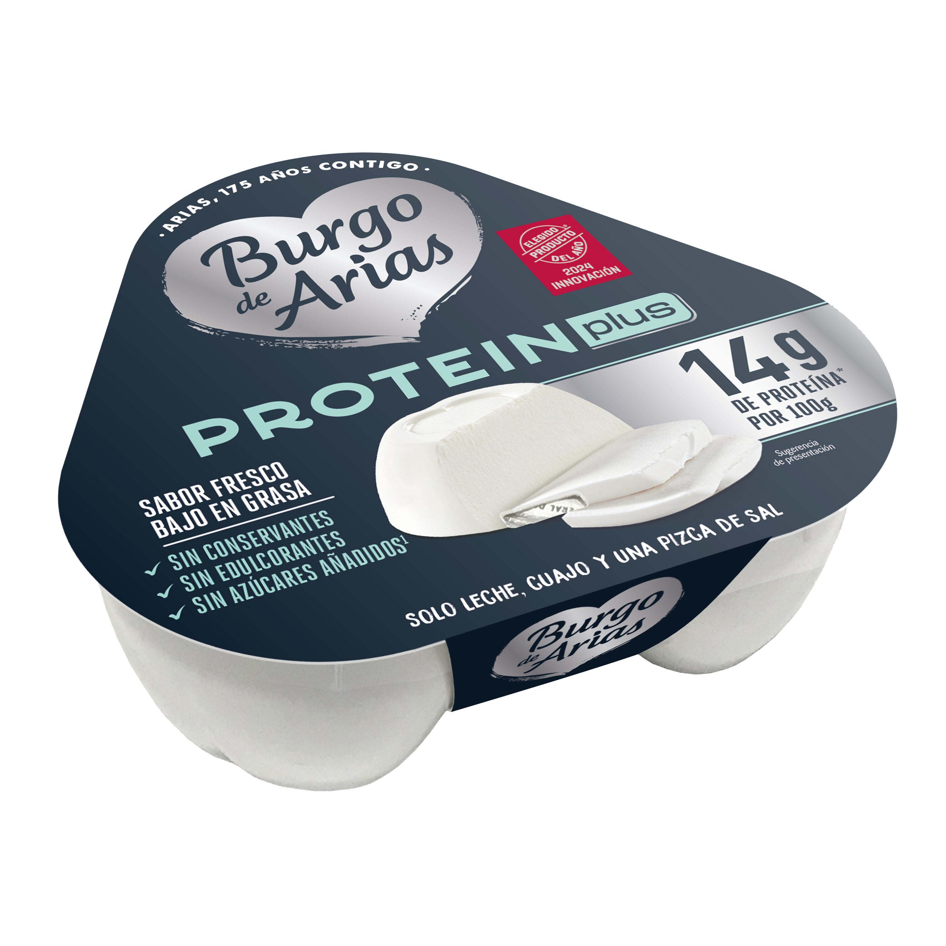 Queso fresco natural protein plus Burgo de arias p3 70g/u