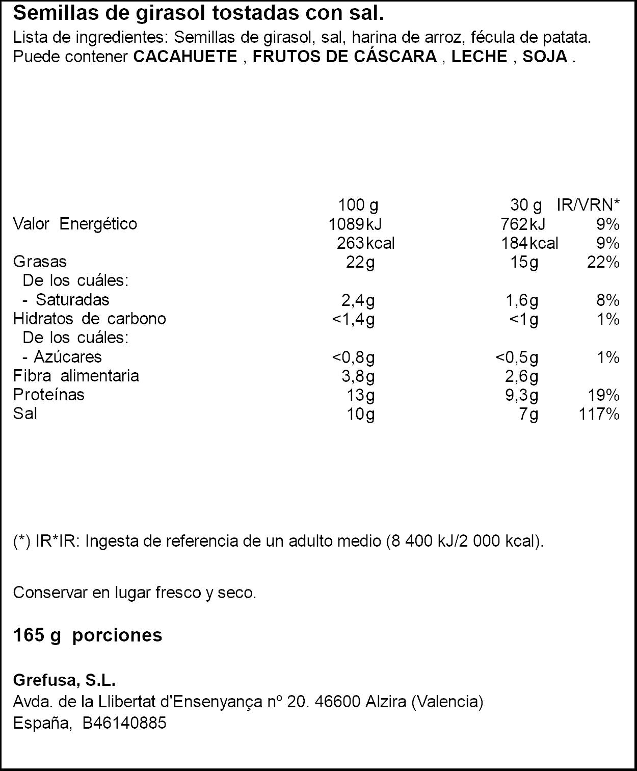 Pipas g c/sal Grefusa 165g