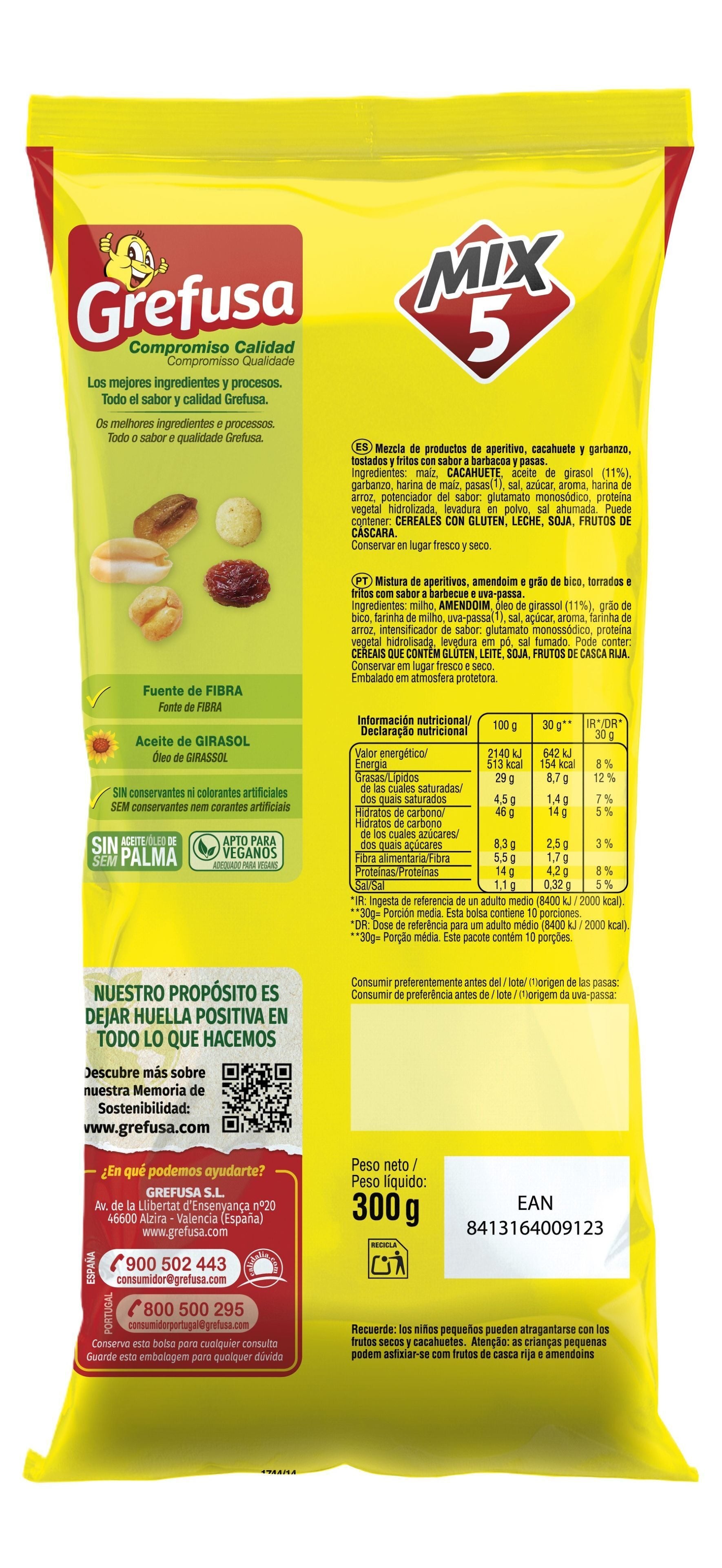 Snack mister corn mix 5 Grefusa 300g
