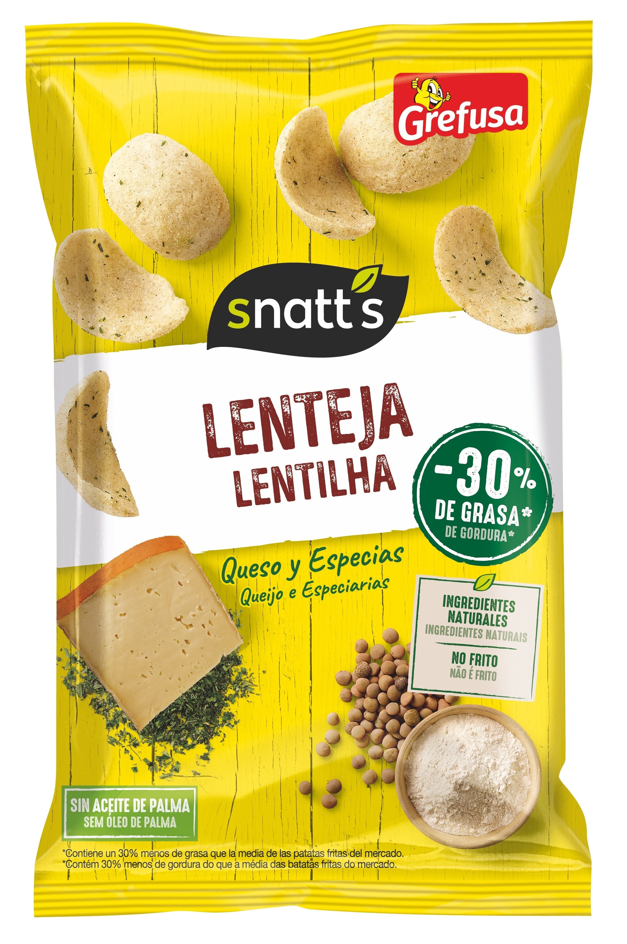 Snack c/lenteja sabor queso snatt's Grefusa 90g