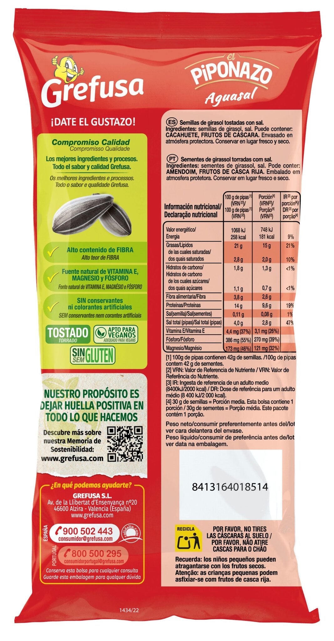 Pipas piponazo aguasal Grefusa 95g