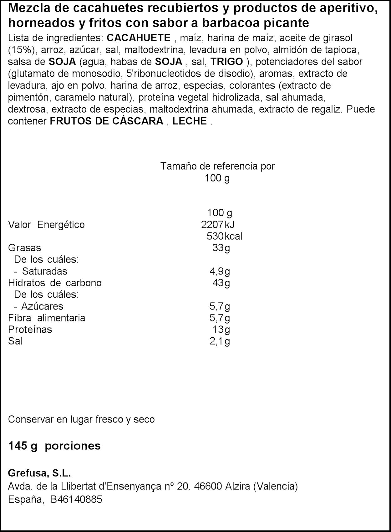 Cocktail mix tijuana Grefusa 145g