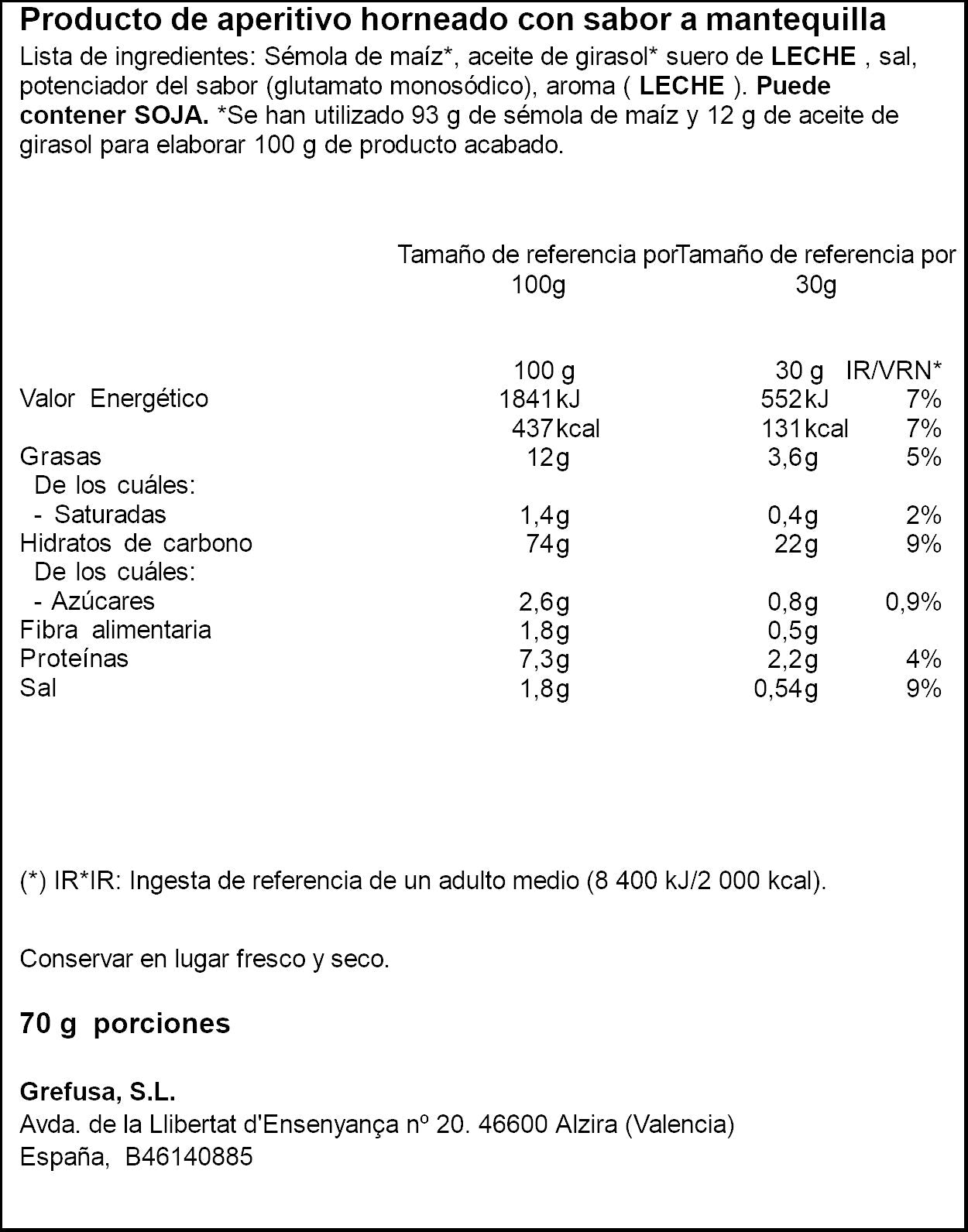 Gusanitos grefutubo Grefusa 70g