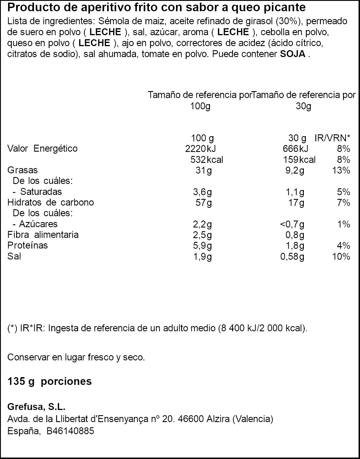 Snack de maiz tijuana gublins Grefusa 135g
