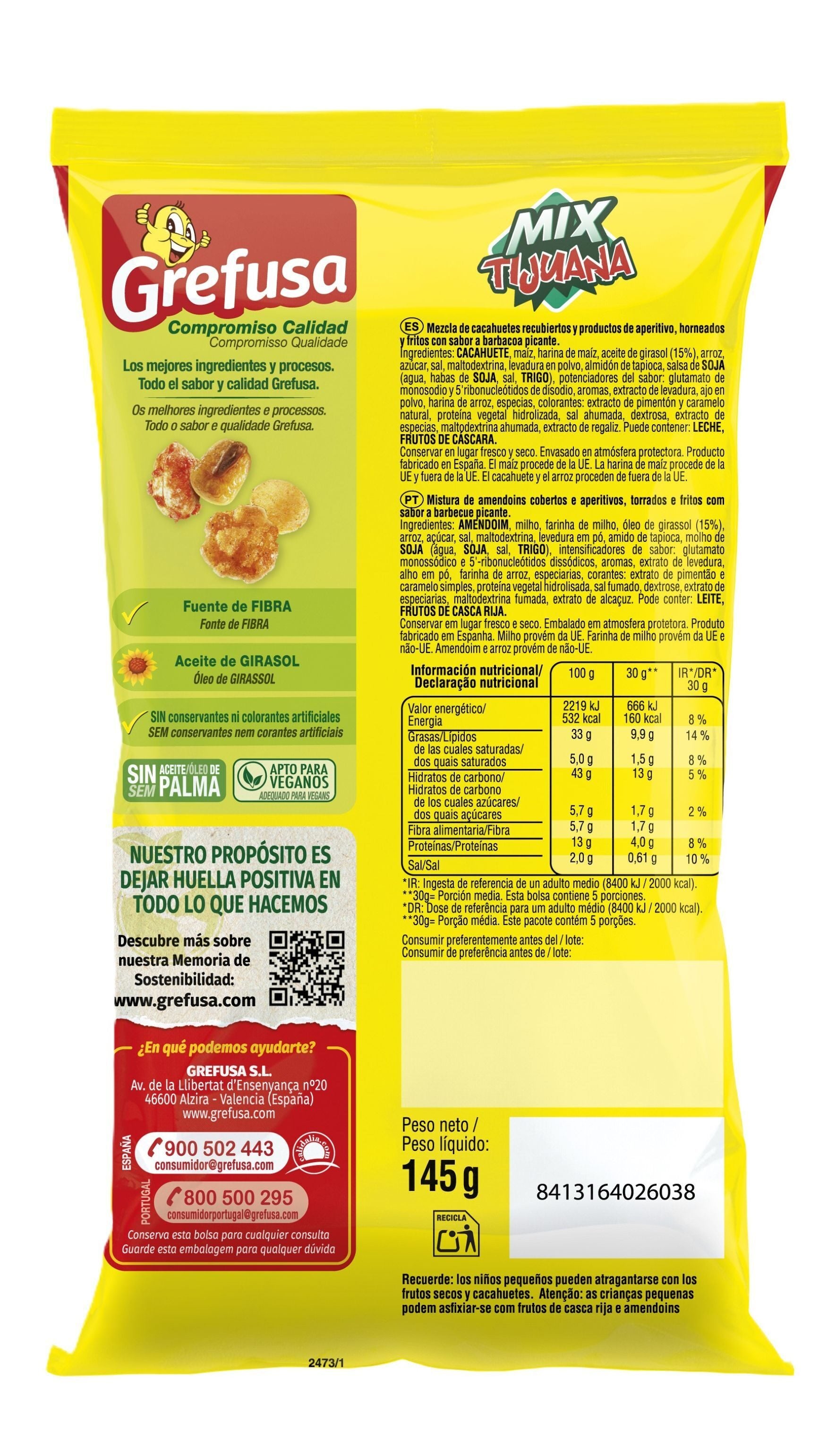 Cocktail mix tijuana Grefusa 145g