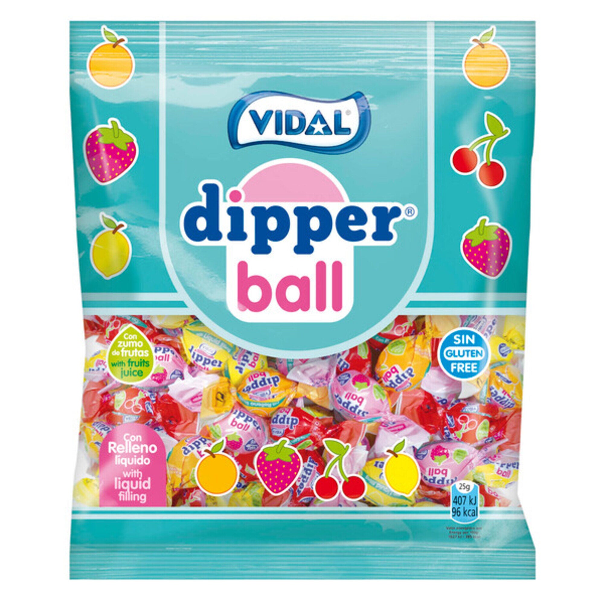 Caramelo blanco relleno sabores Vidal 275g