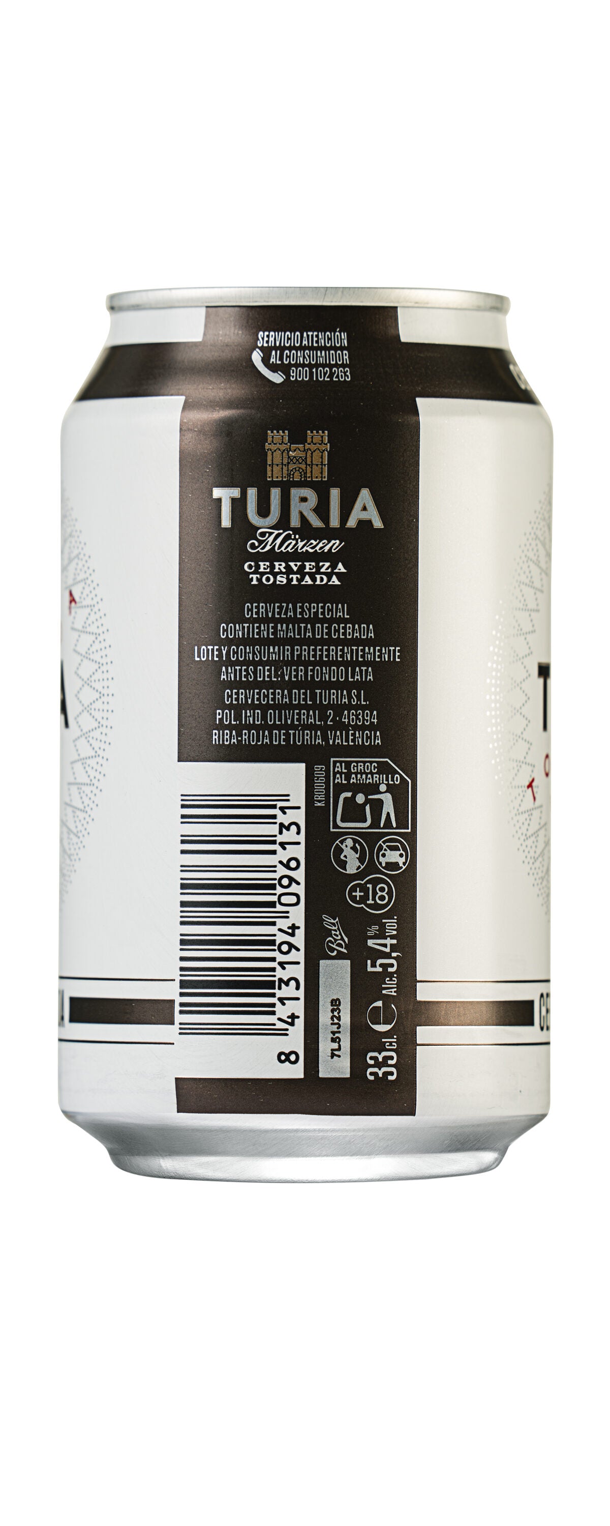 Cerveza tostada lata Turia 330ml