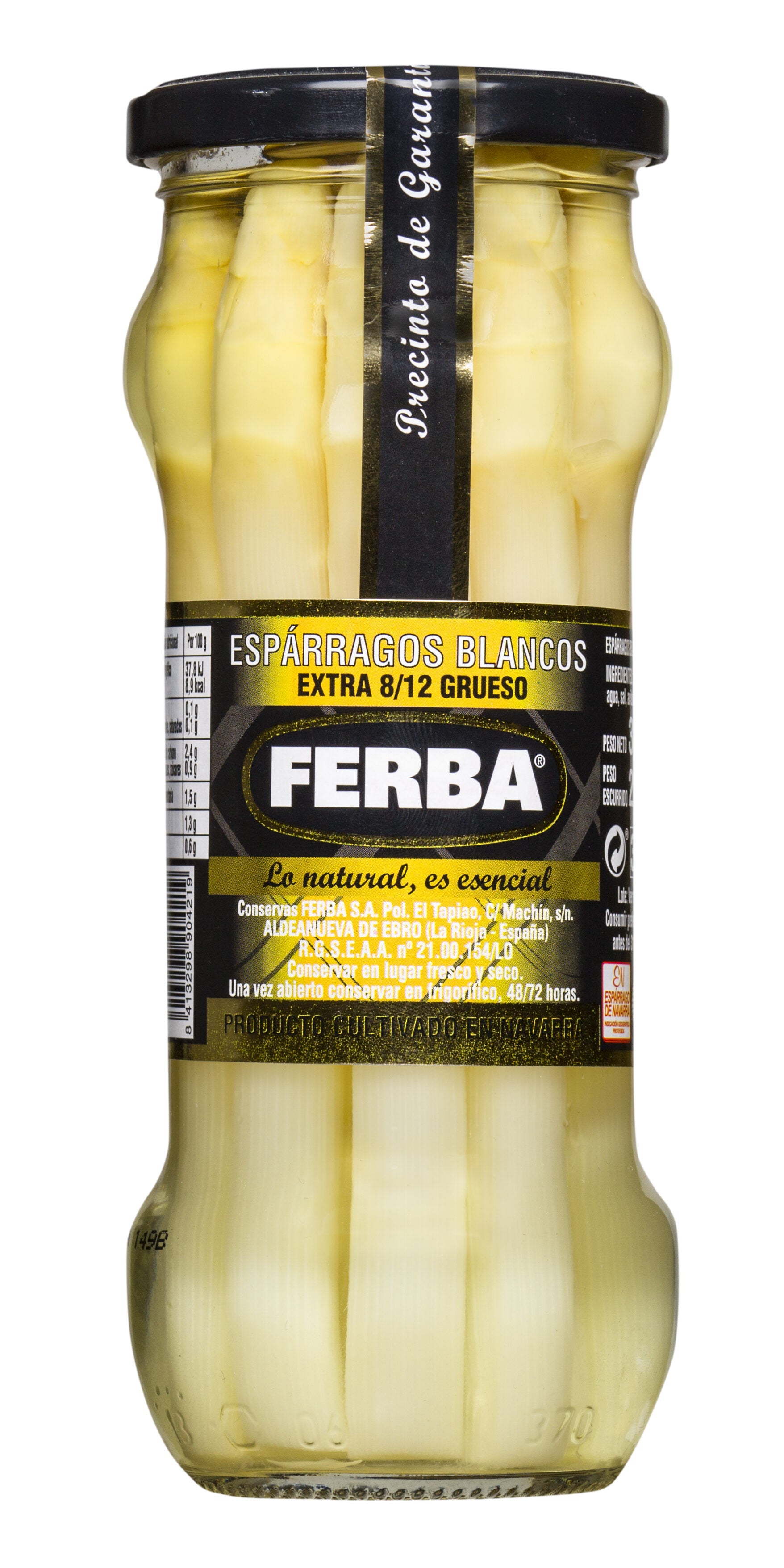Espárrago blanco d.o navarra  t-370 8/12 Ferba 205g escurr