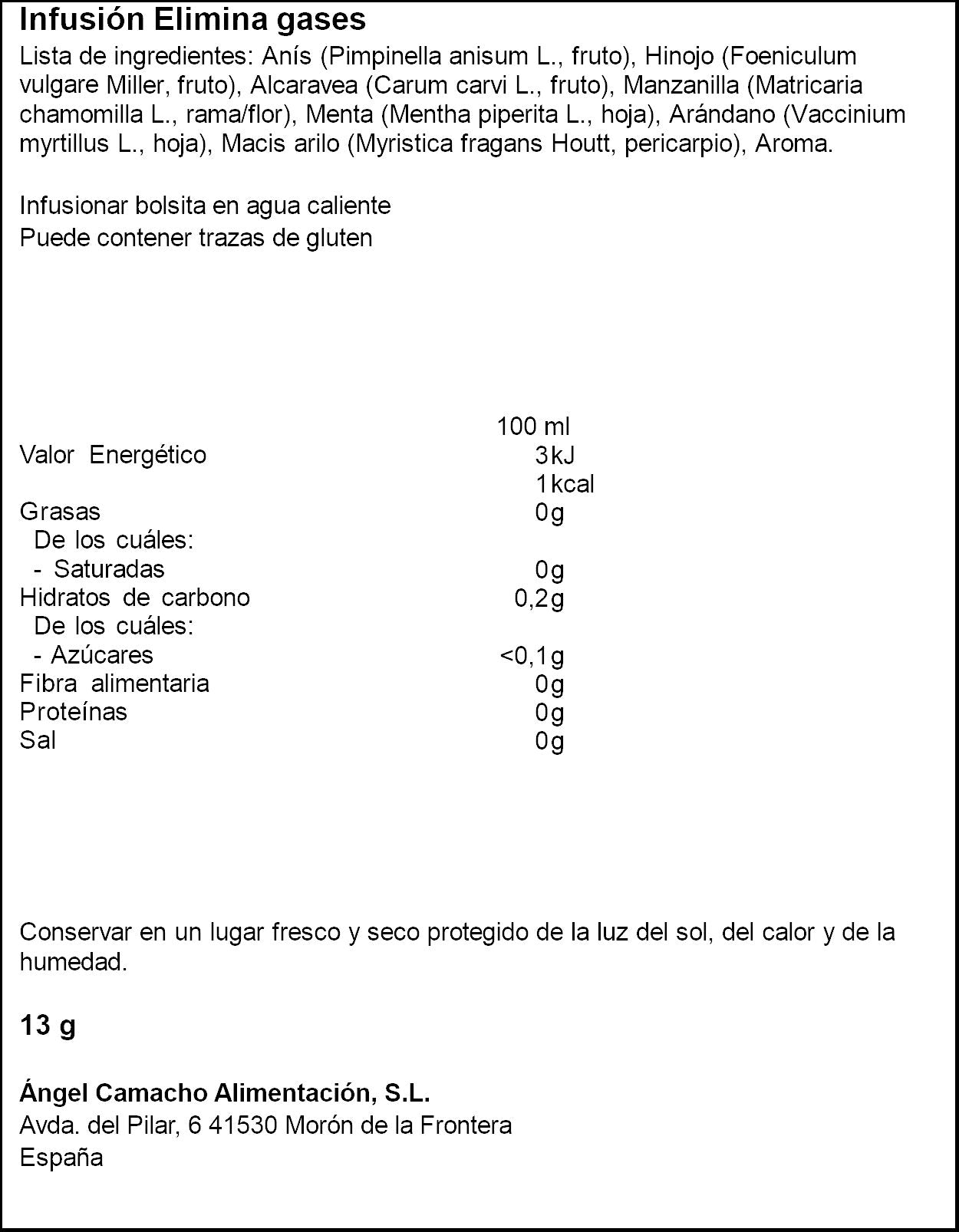 Tisana elimina gases Susaron 10u