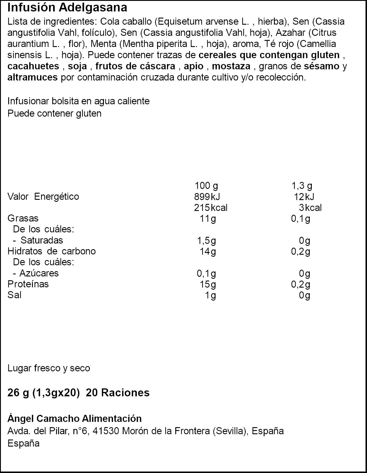 Infusión adelgasana Susaron p20