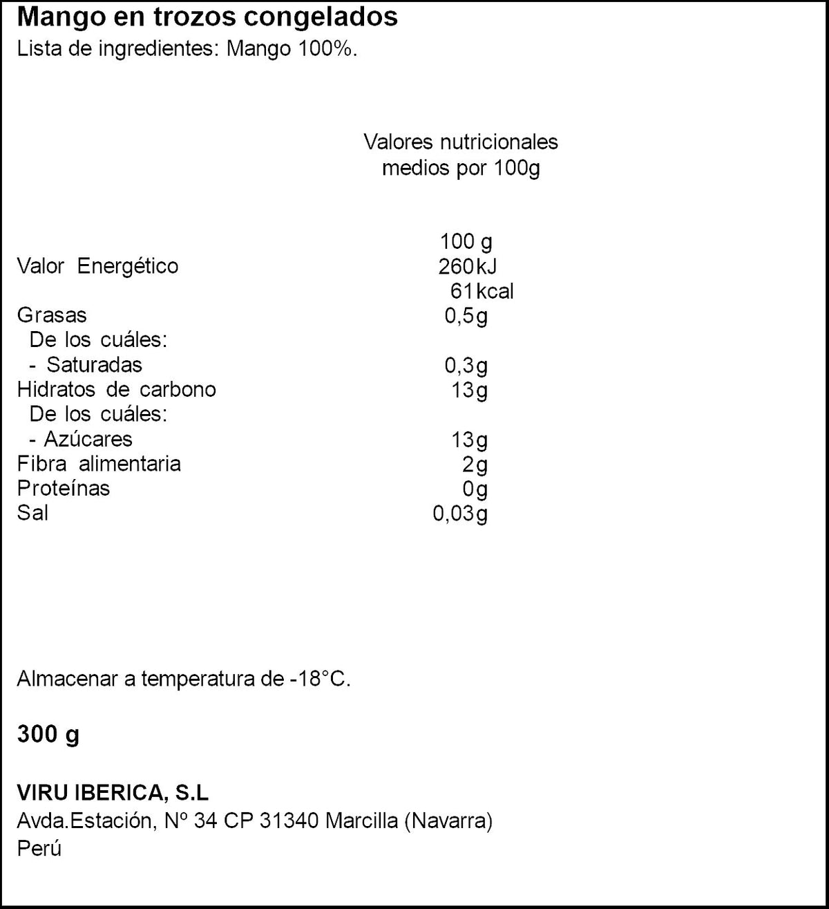 Mango dados Iammi 300g