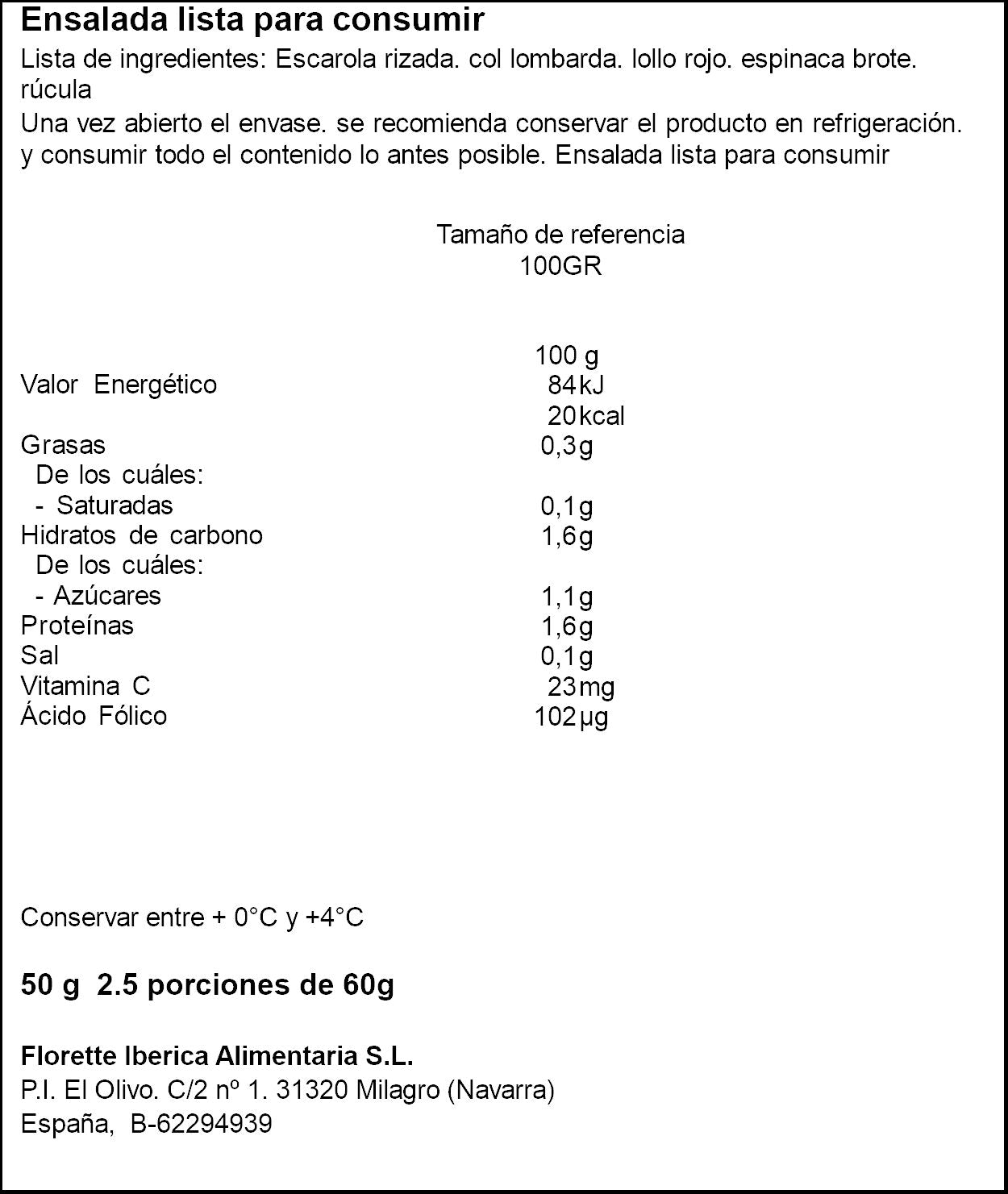 Ensalada mixta florette 150gr