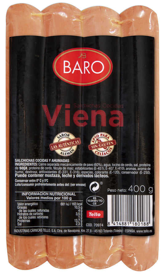 Salchicha viena Baro 400g La Despensa