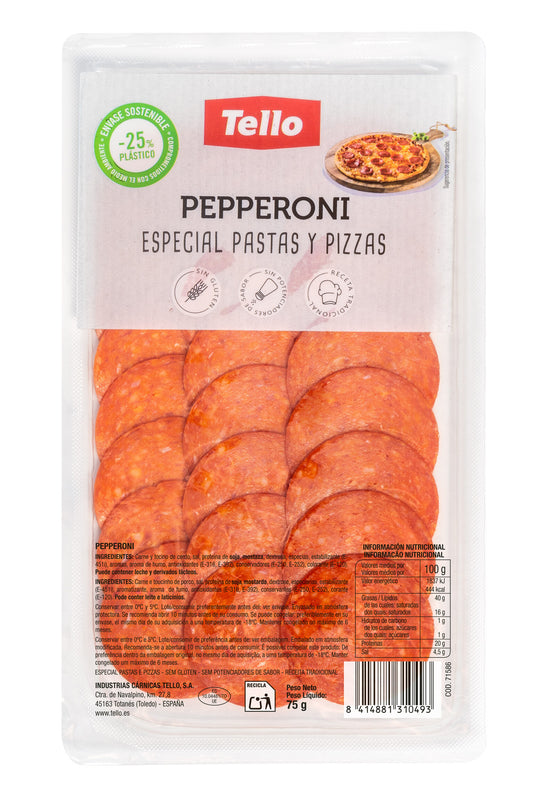 Pepperoni lonchas Tello 75g La Despensa