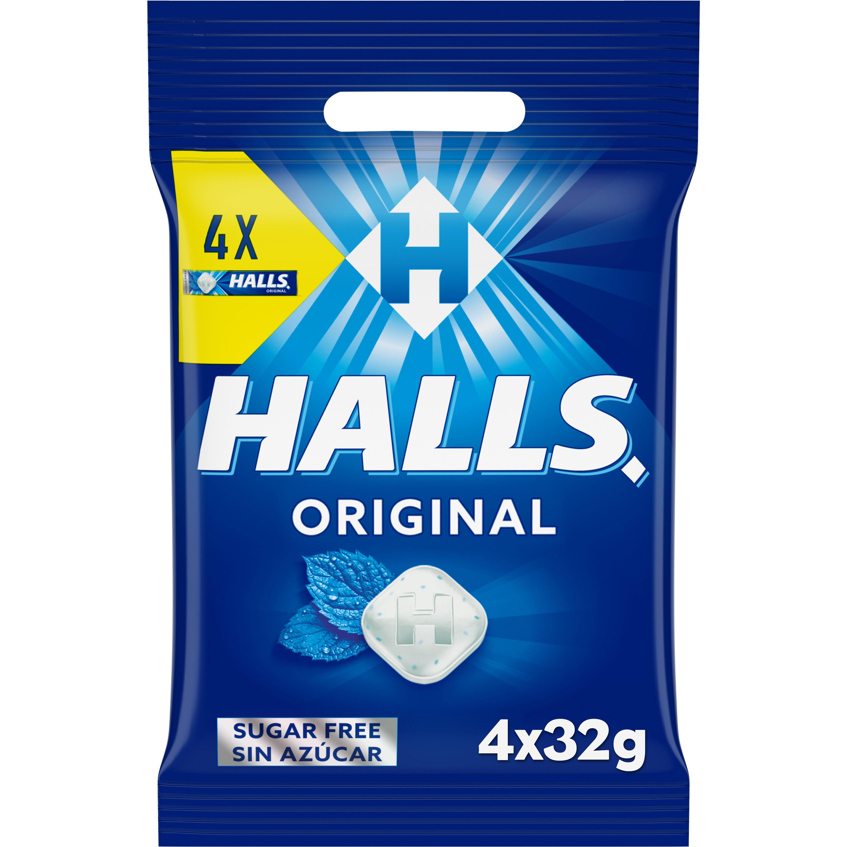 Caramelo s/azúcar eucalipto Halls p4 128g