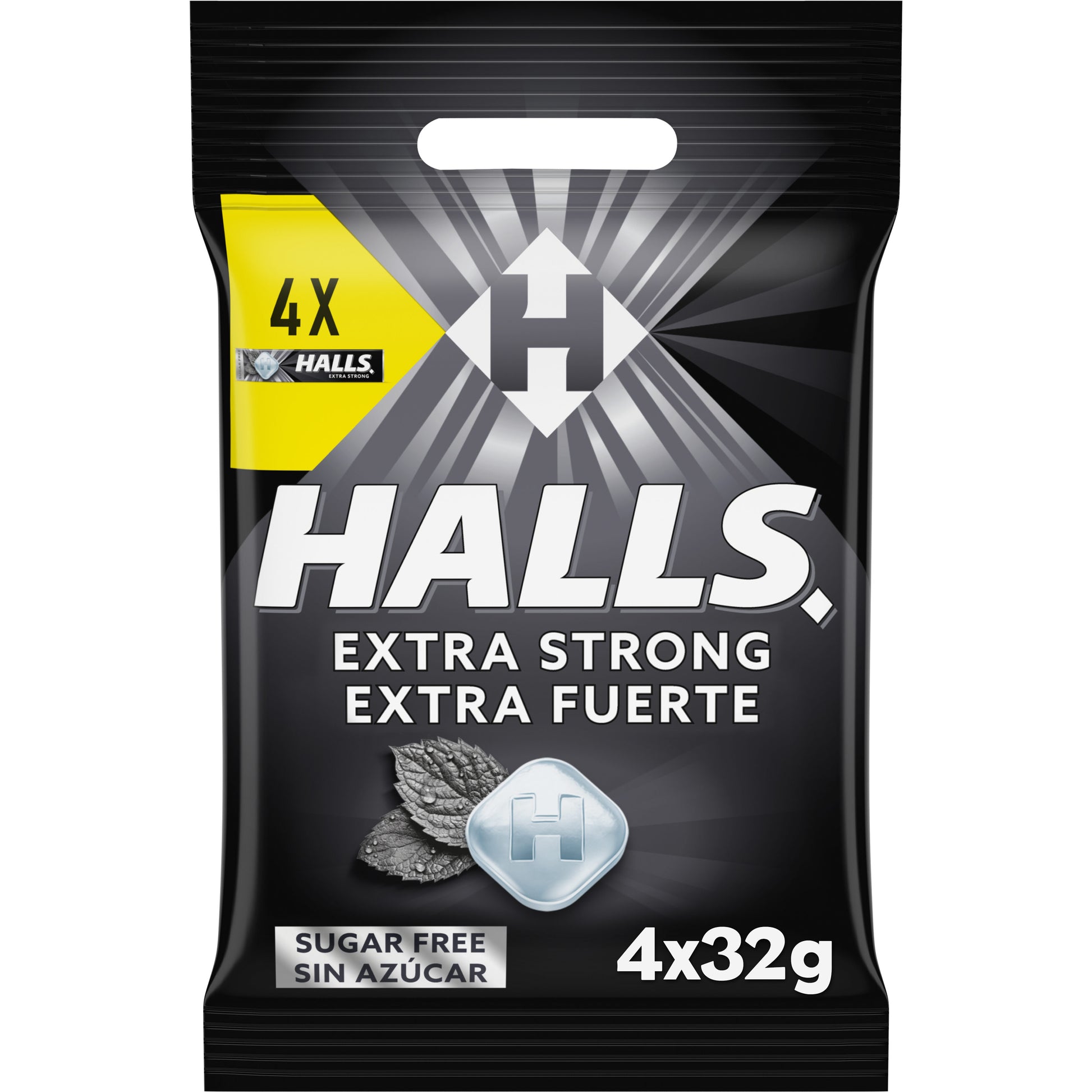 Caramelo s/ azúcar extra fuerte Halls p4 128g