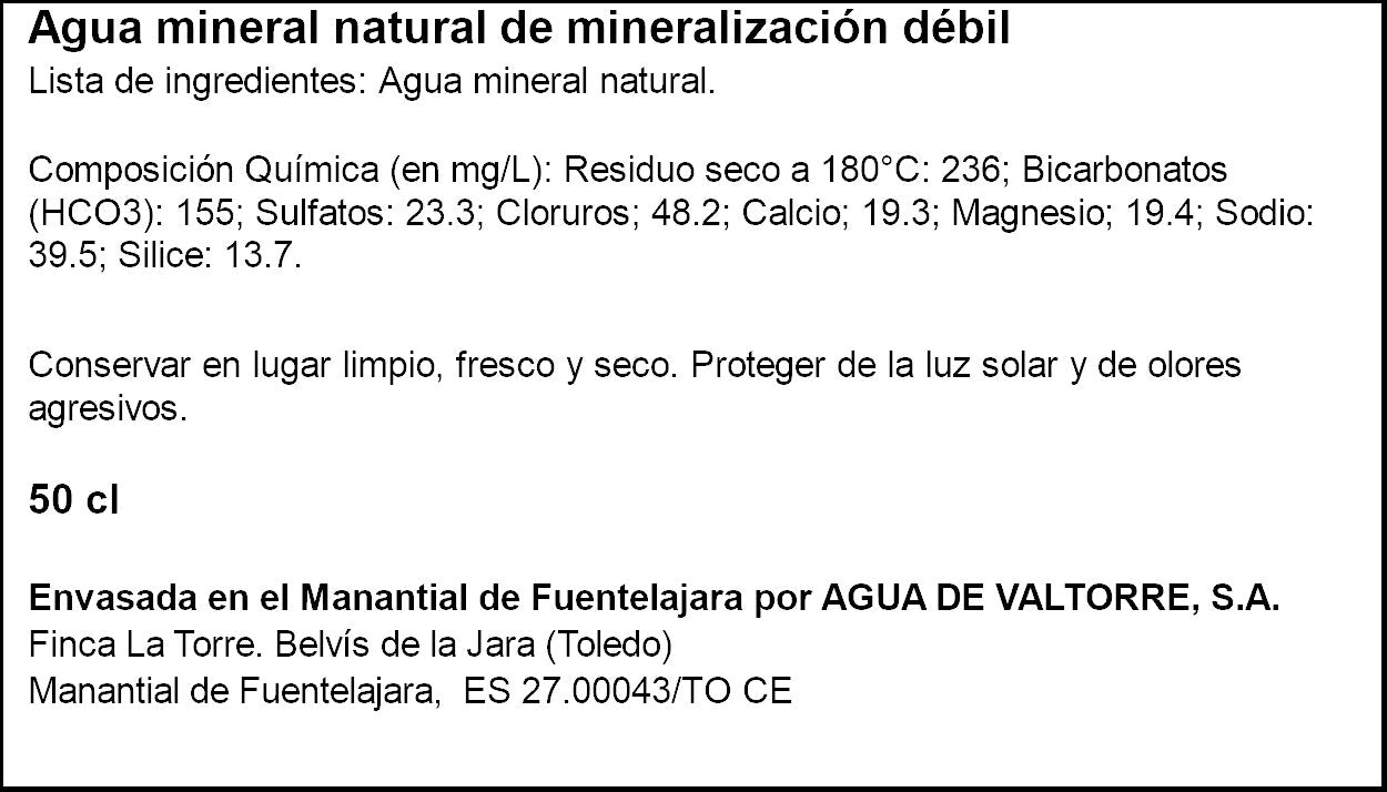 Agua mineral Fuentelajara 500ml