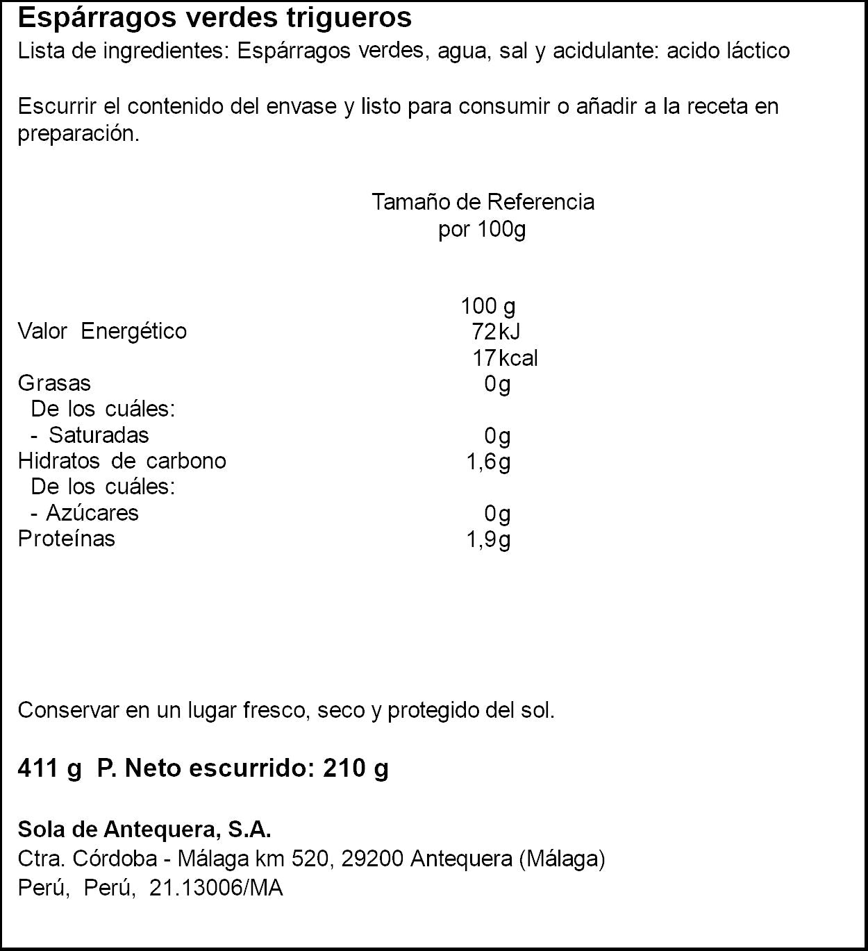 Esparrago triguero lata Alsur 210g escurr