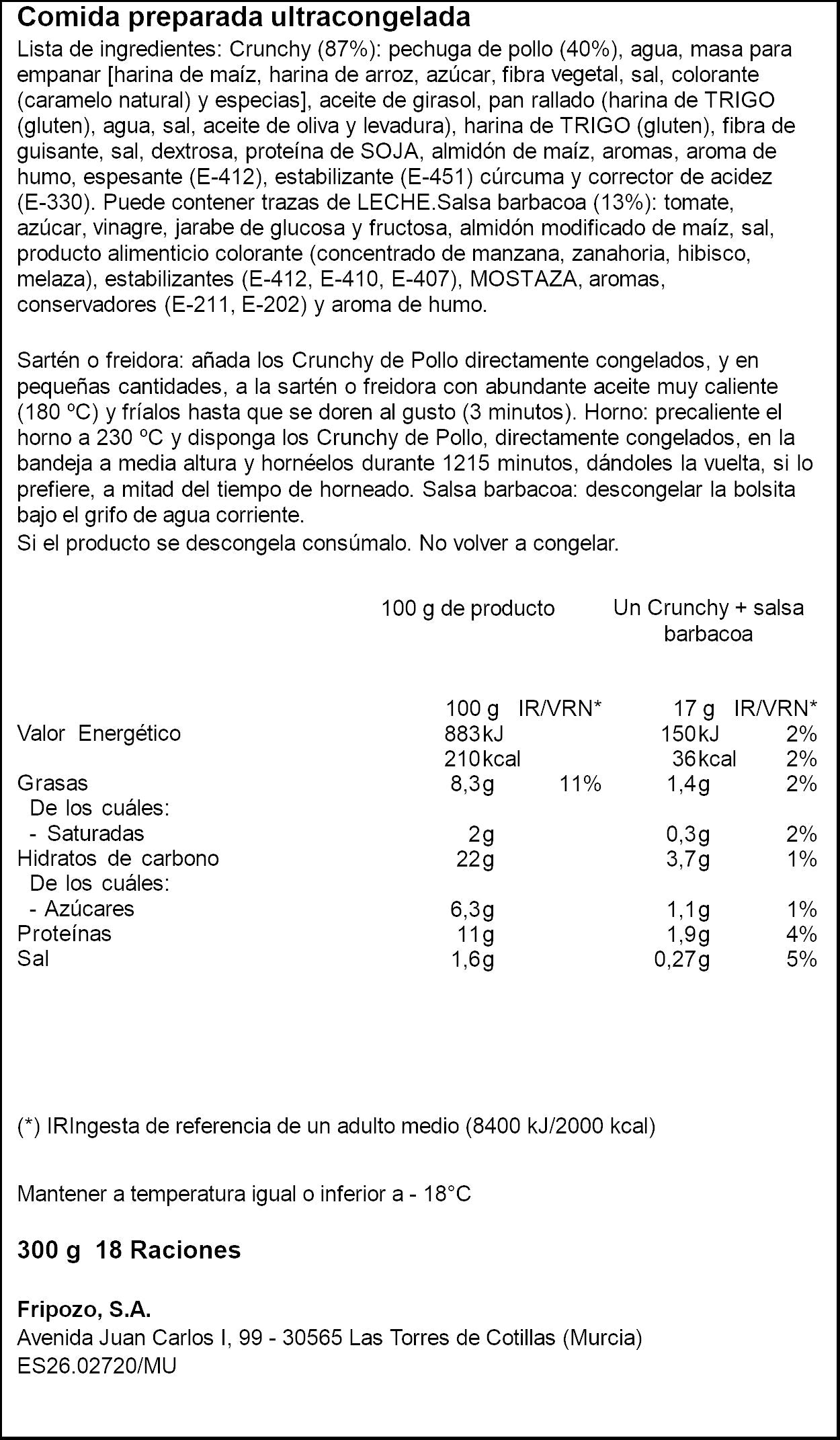 Crunchy de pollo Fripozo 300g