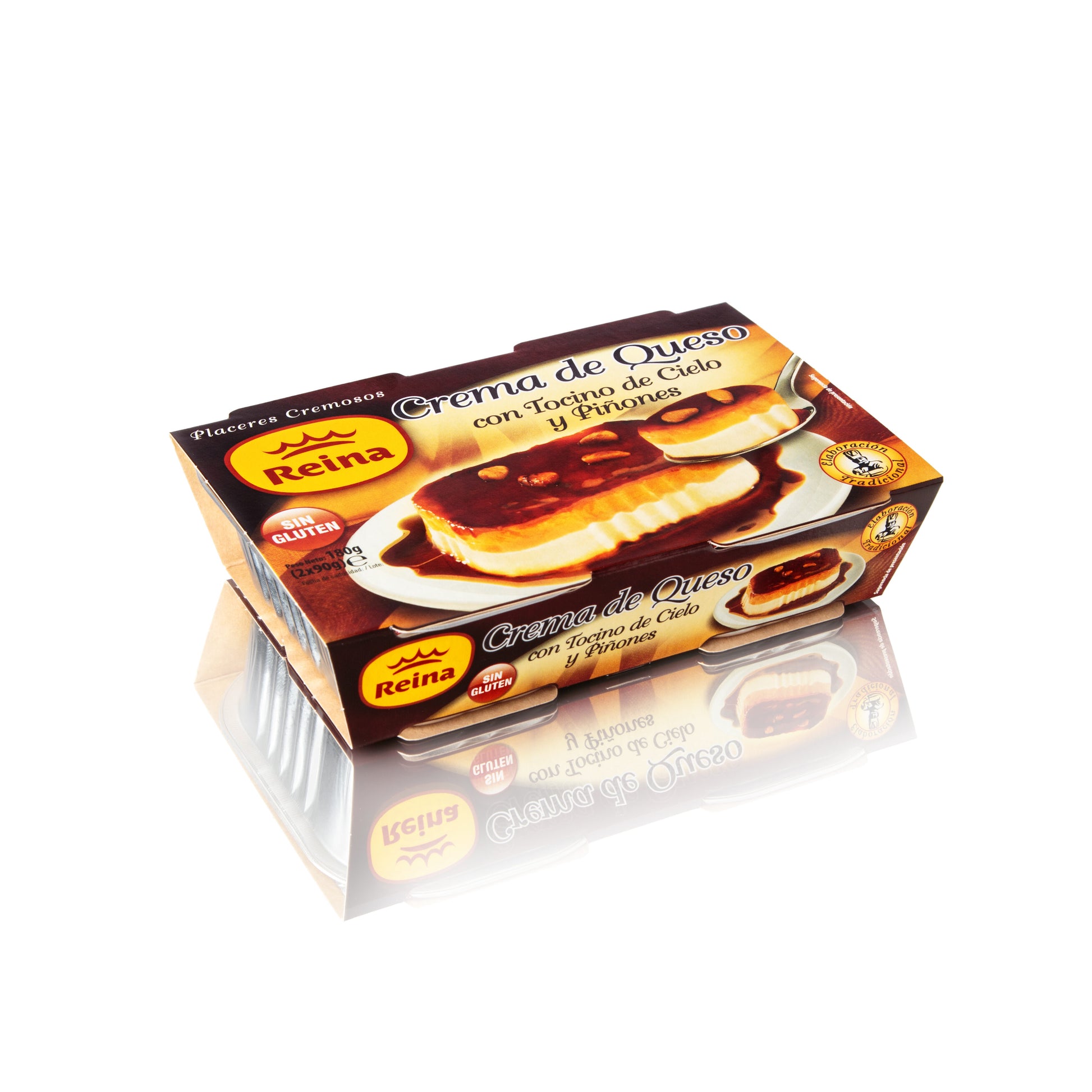 Crema queso c/ tocino cielo y piñones Reina p2 90g/u