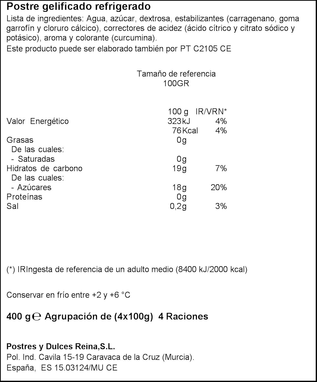 Gelatina limón  Reina p4 100g/u
