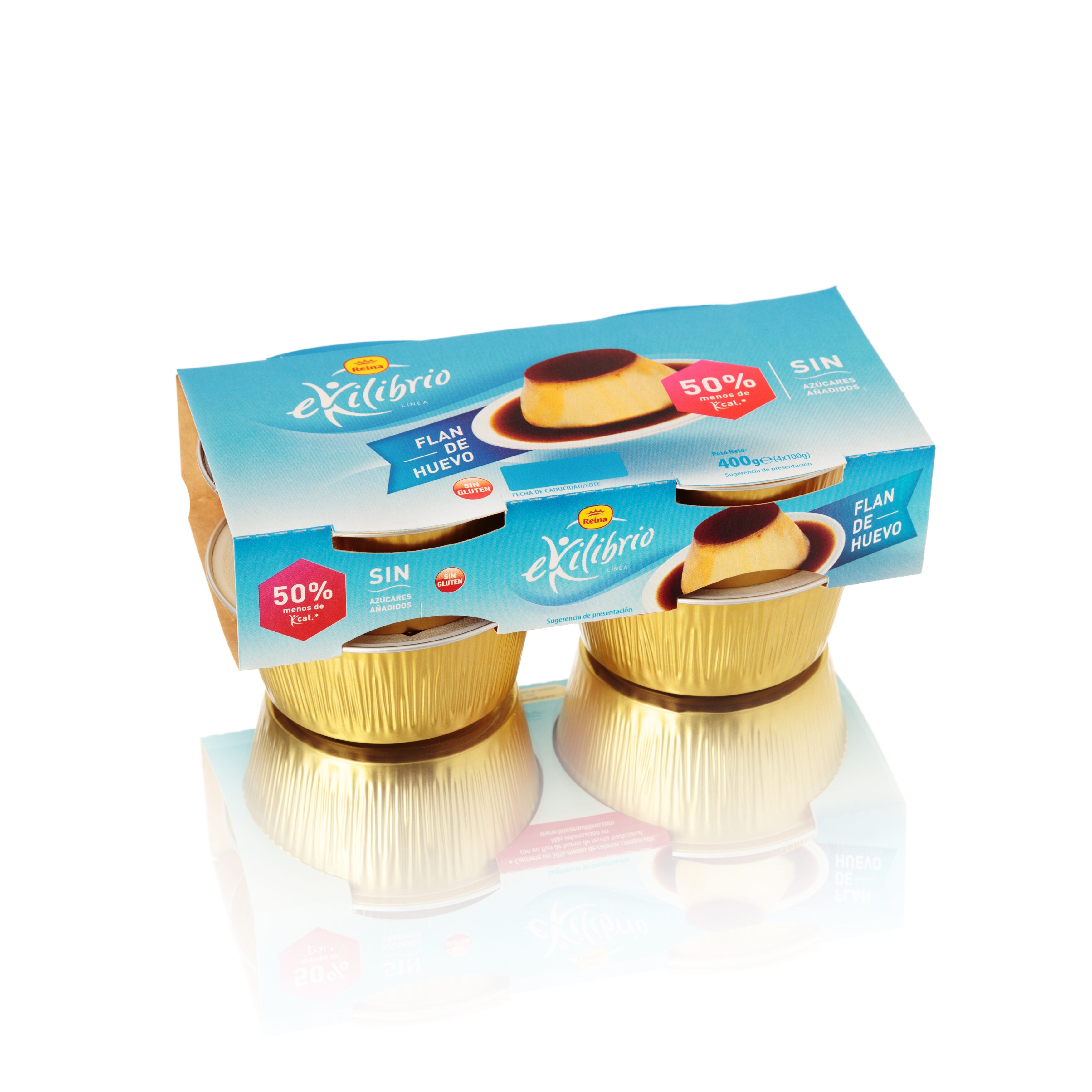 Flan huevo s/gluten s/azúcar Reina p4 100g/u
