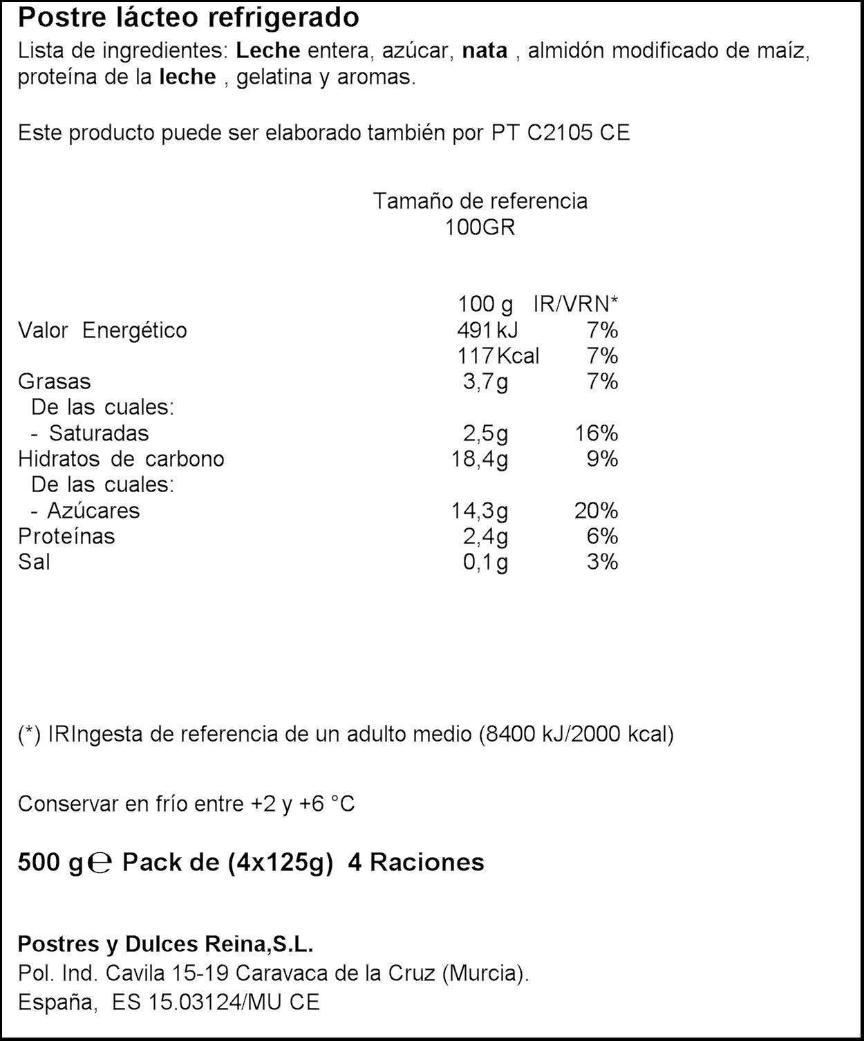 Natilla leche merengada Reina p4 125g/u