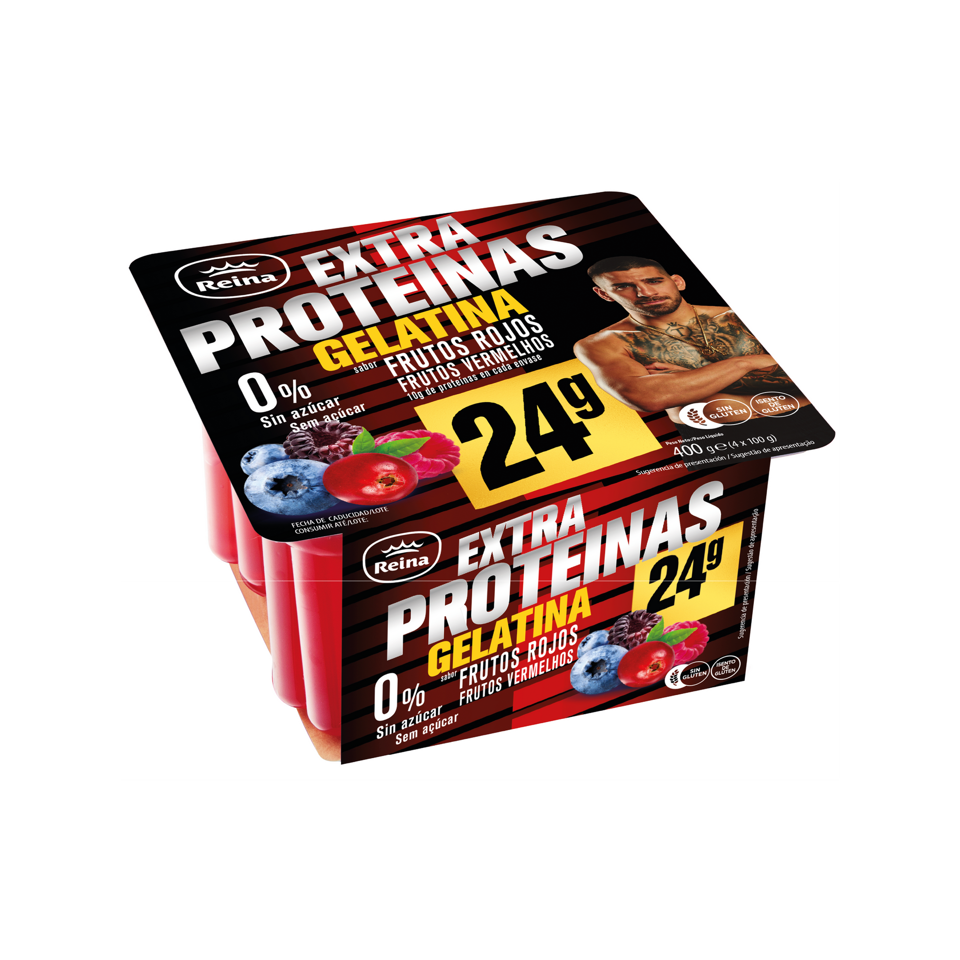 Gelatina frutos rojos proteinas Reina p4 100g/u