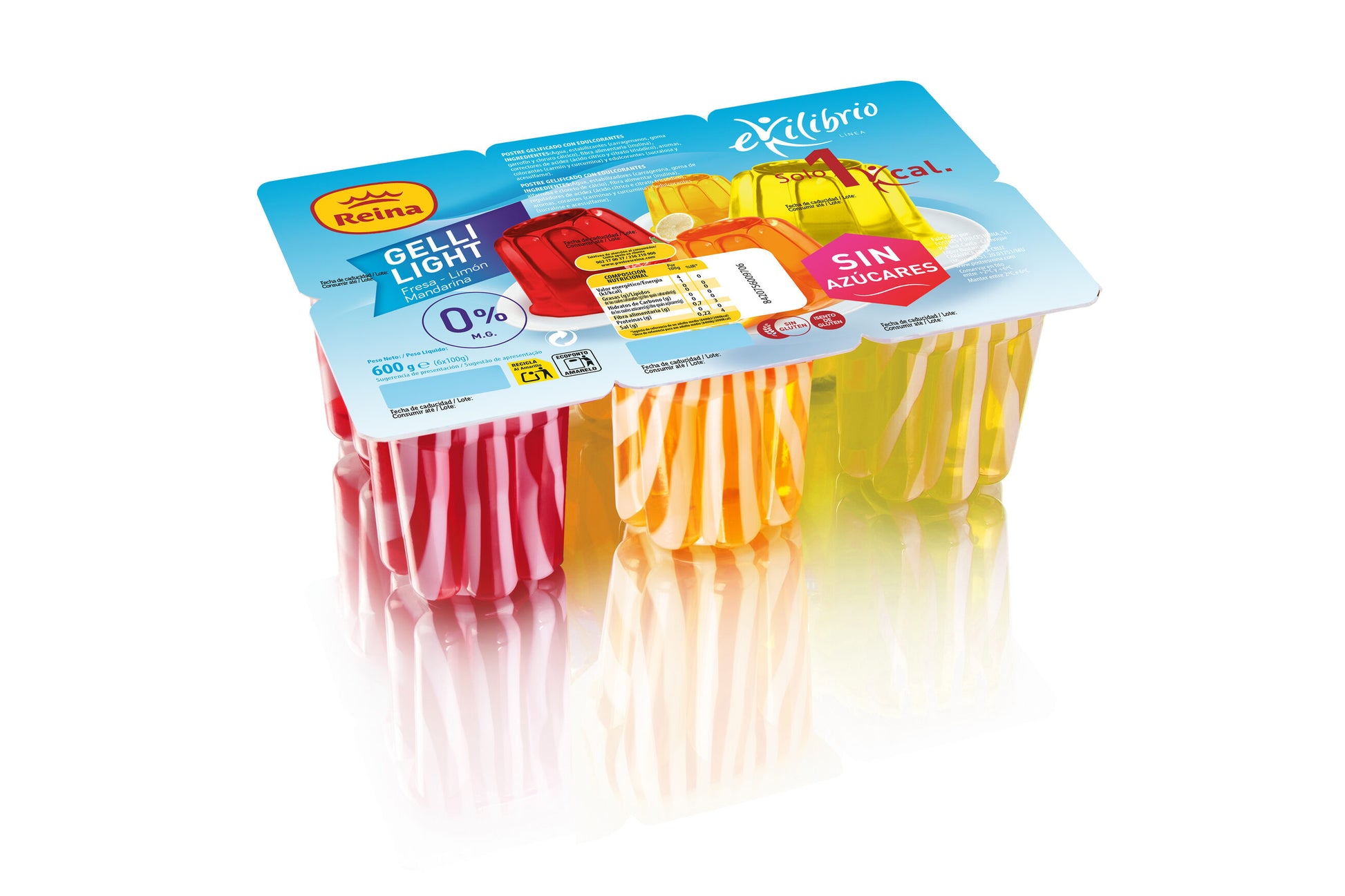 Gelatina gelli light multisabor equilibrio Reina p6 100g/u