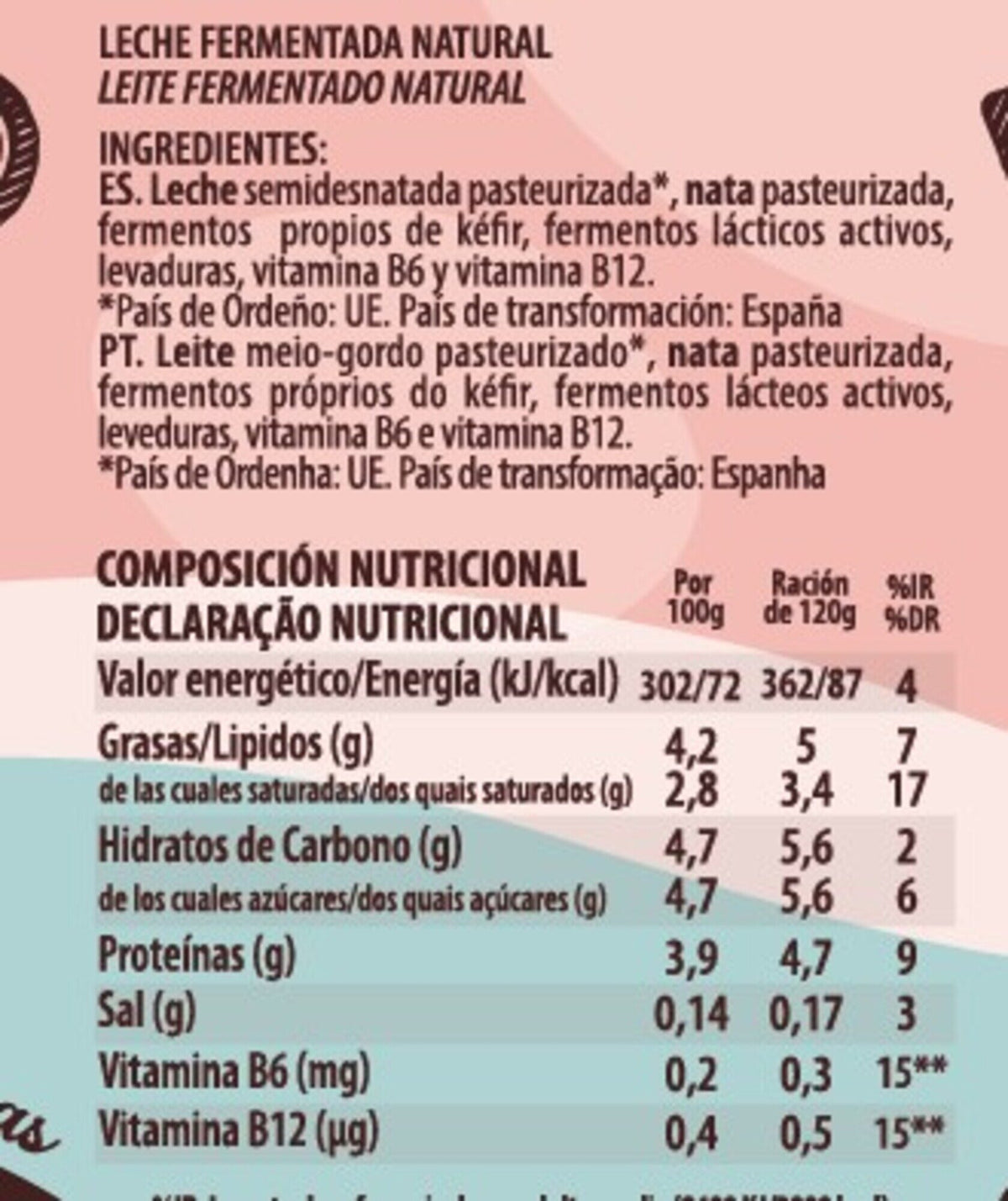 Kefir Natural Reina P4 120g/u