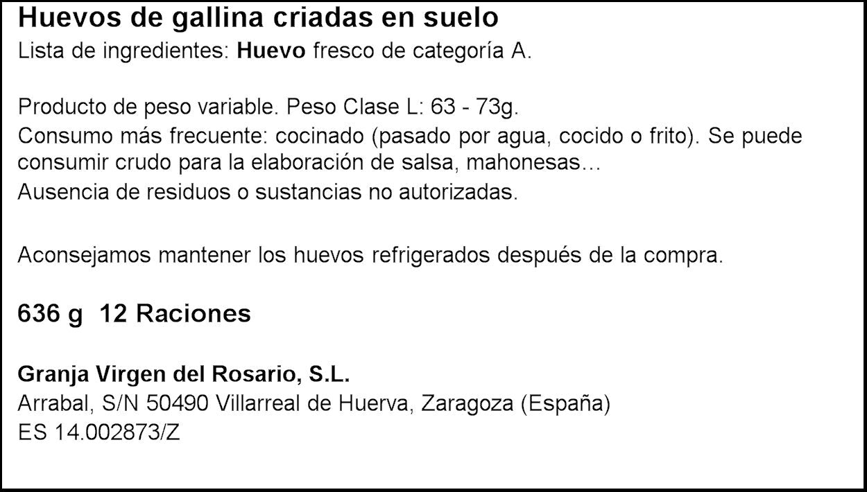 Huevo clase l Virgen del Rosario p12