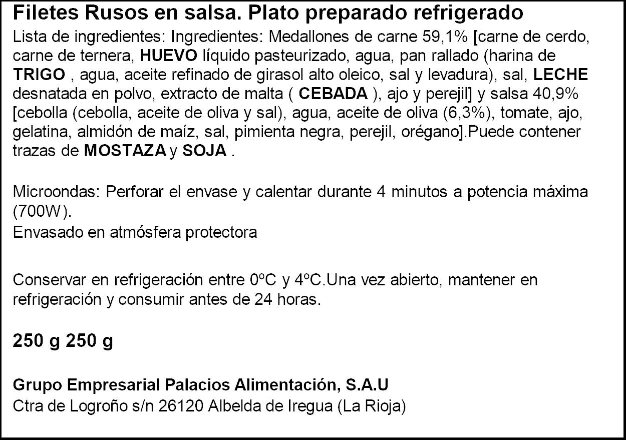 Filetes rusos c/ salsa Palacios 250g