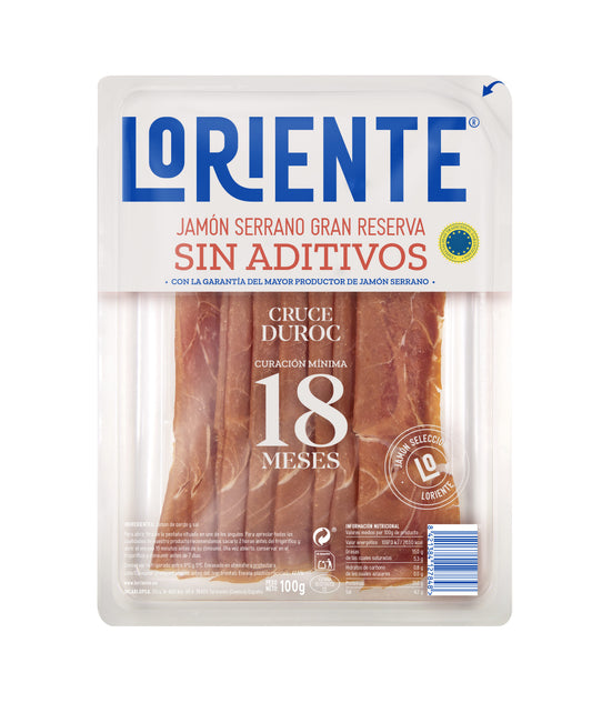 Jamon serrano sin aditivos lonchas Loriente 100g La Despensa