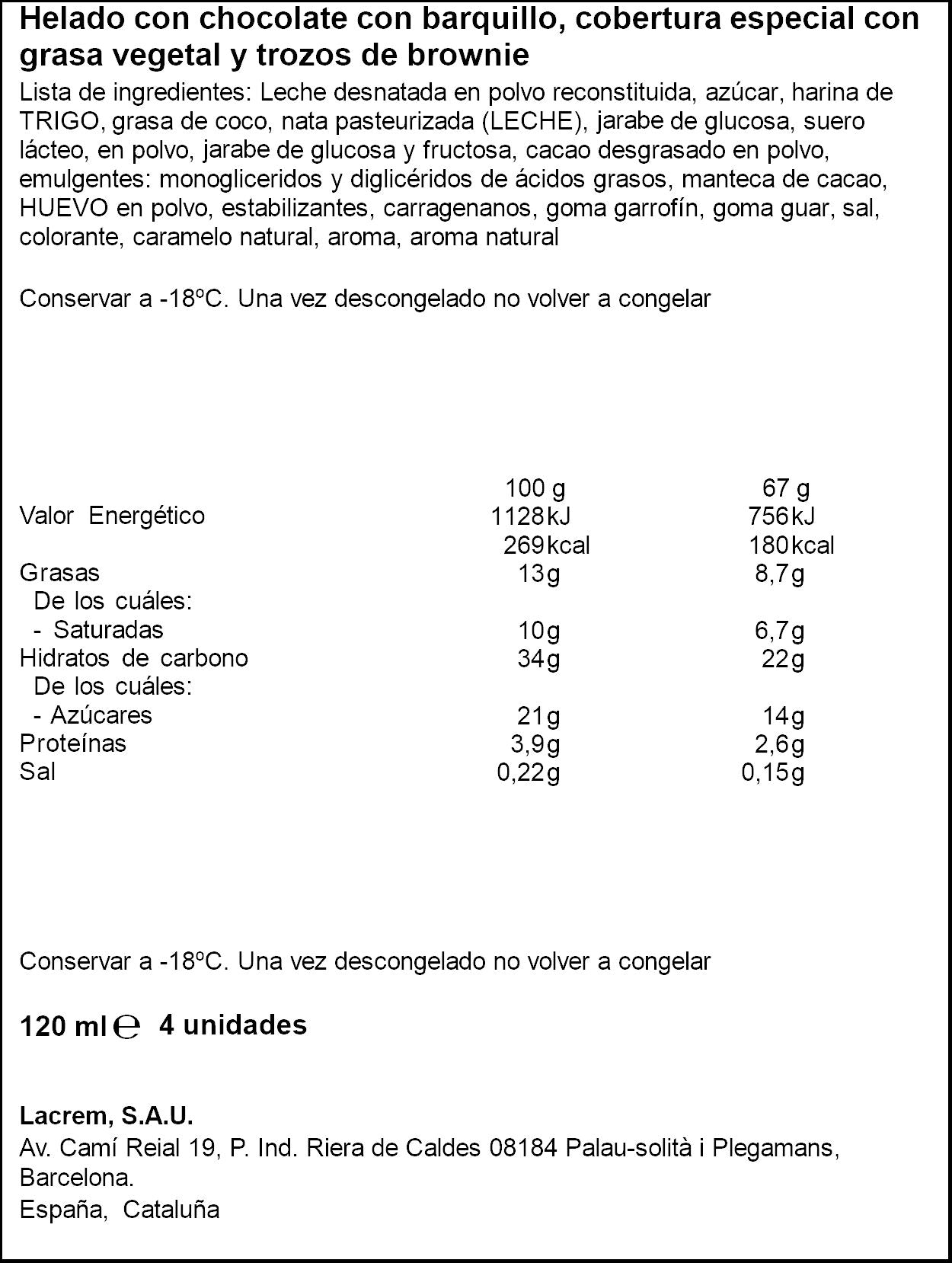 Cono cacaolat La menorquina p4x120ml