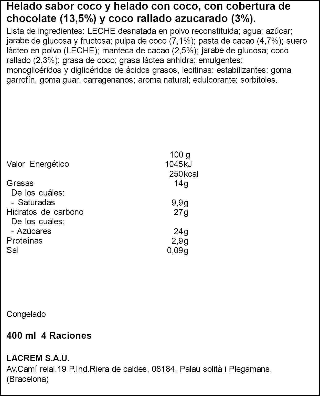 Polo coco La menorquina p4x100ml