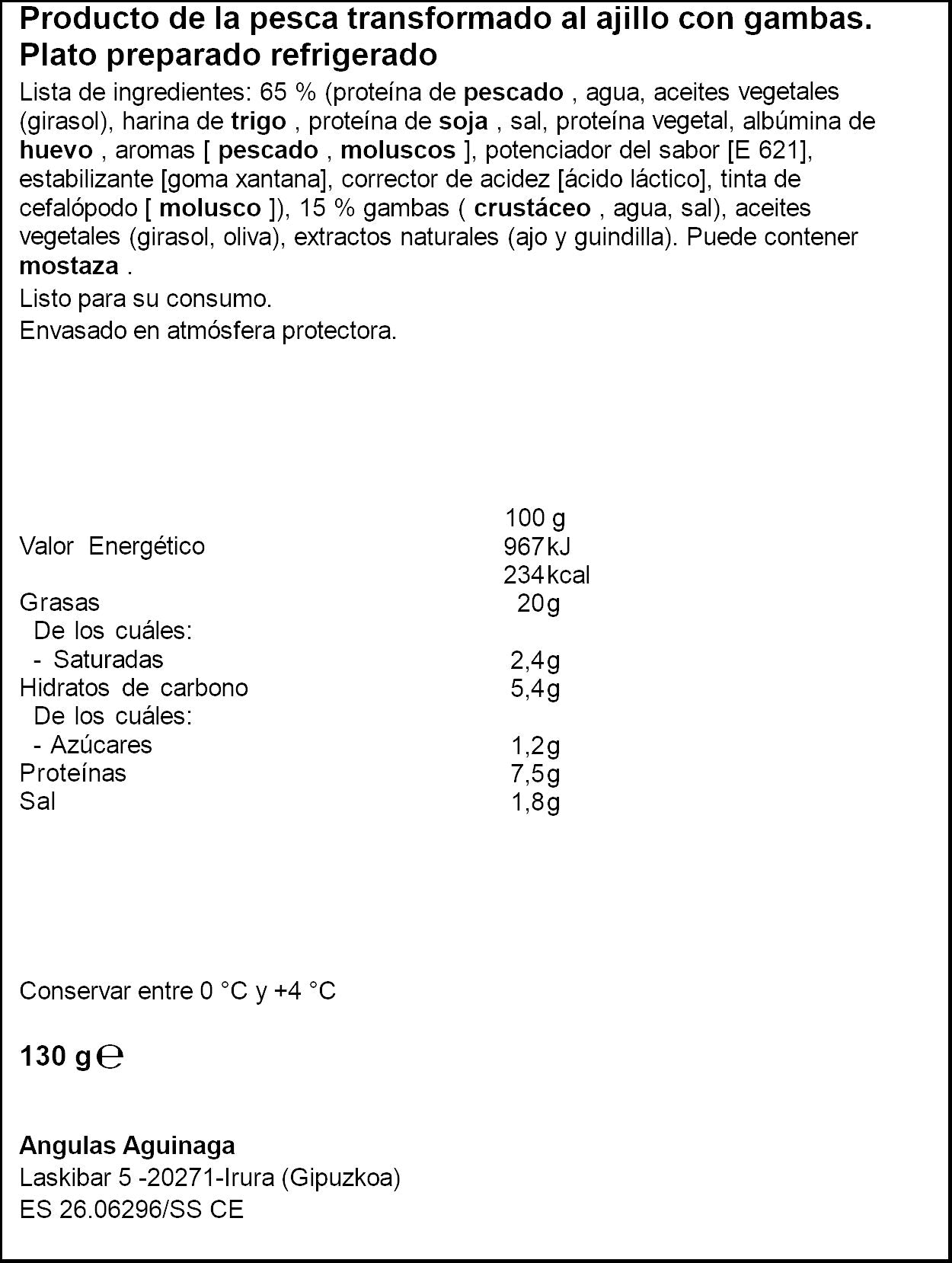 Gulas c/gamas ajillo la Gula del norte 130g