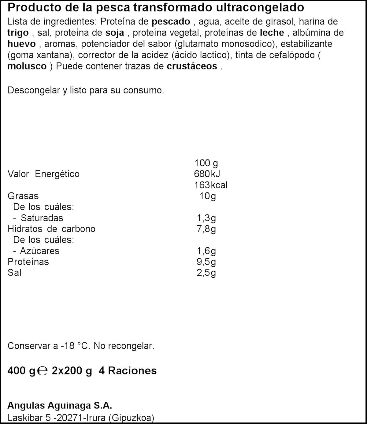 Gula congelada Gula del norte p2x200g