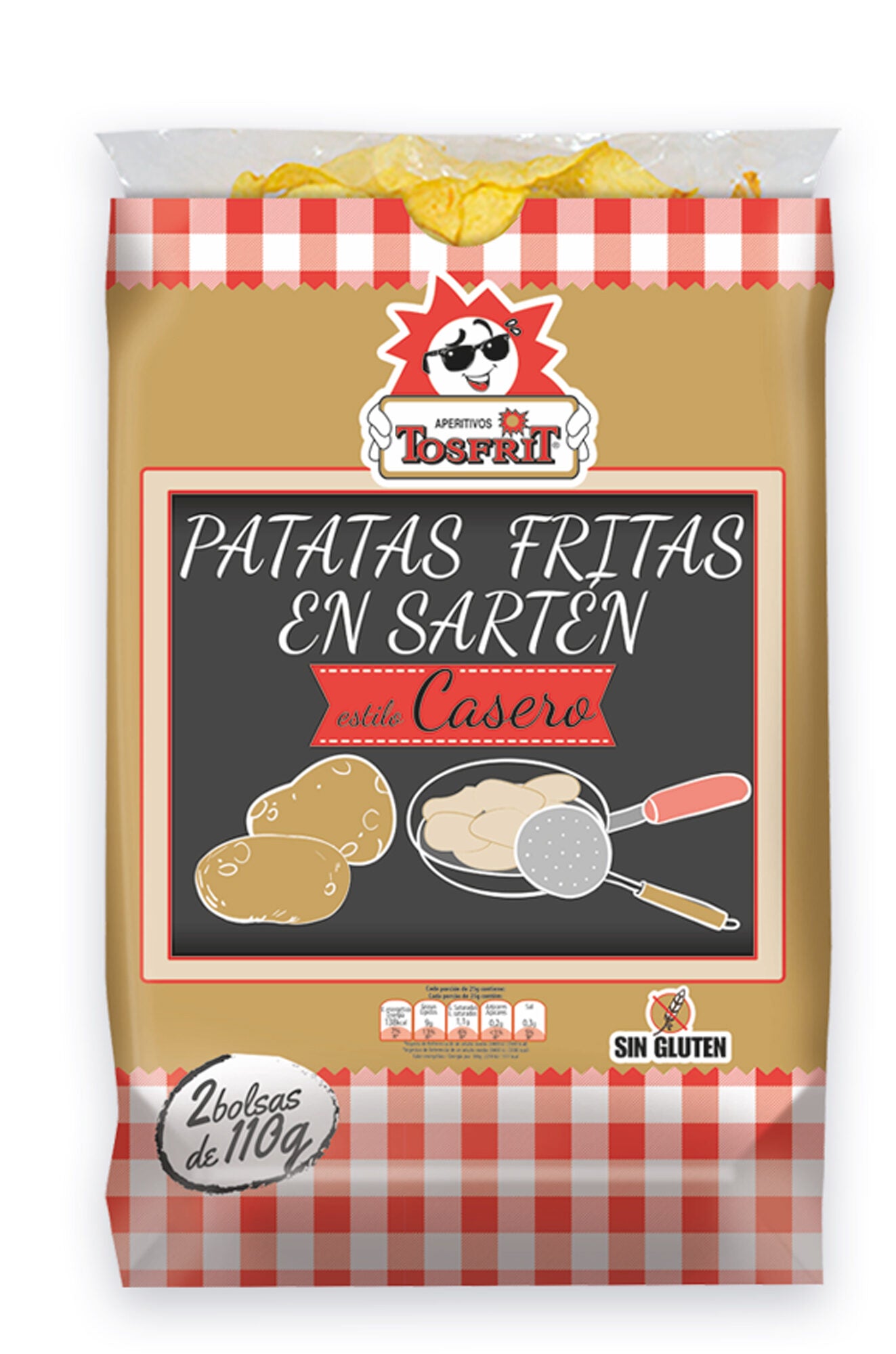 Patatas fritas cartucho artesanas Tosfrit p2 110g/u