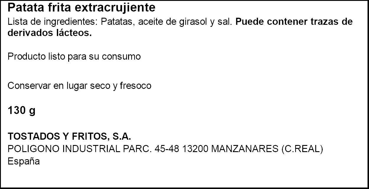 Totas extra crujientes Tosfrit 130g