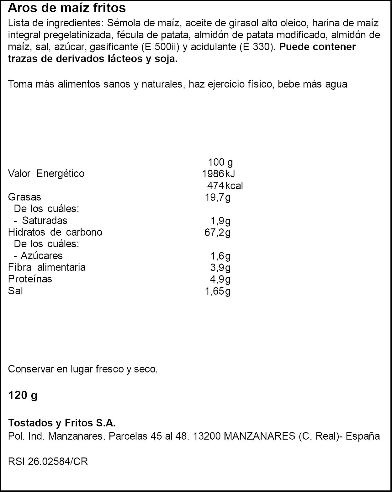 Snack kaskys Tosfrit 120g