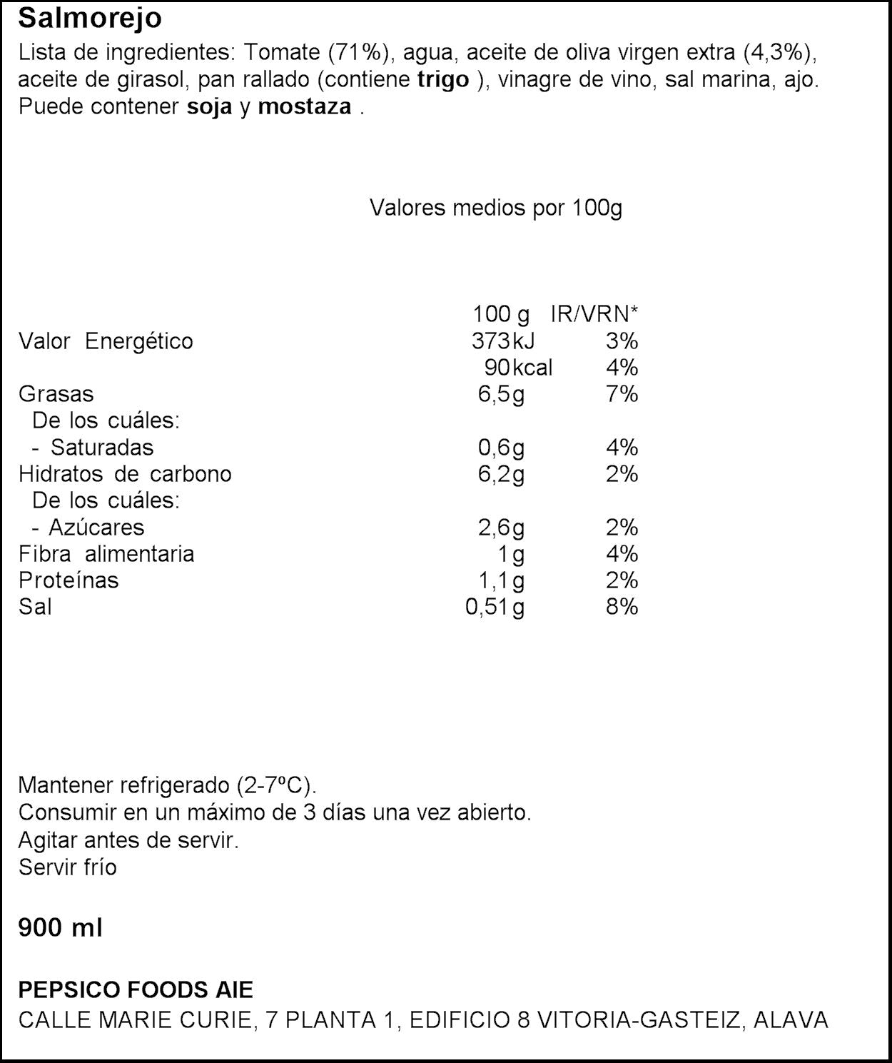 Salmorejo receta temporada pet Alvalle 900ml