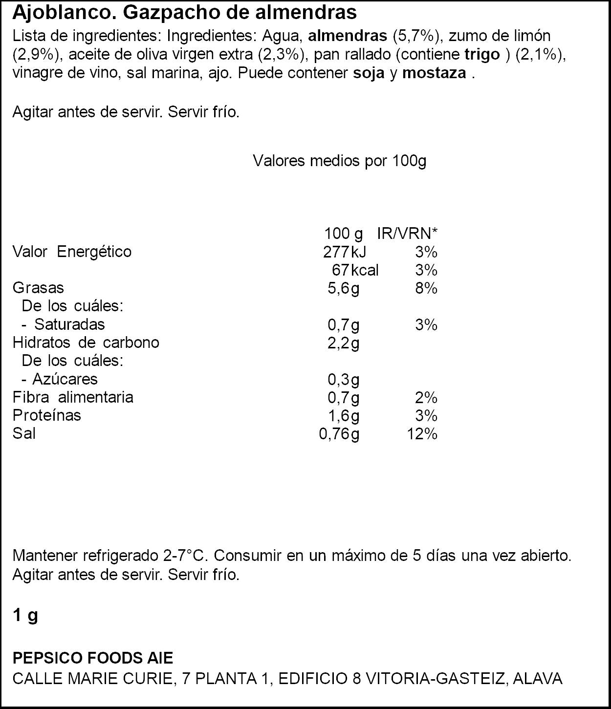 Ajoblanco  Alvalle 1l